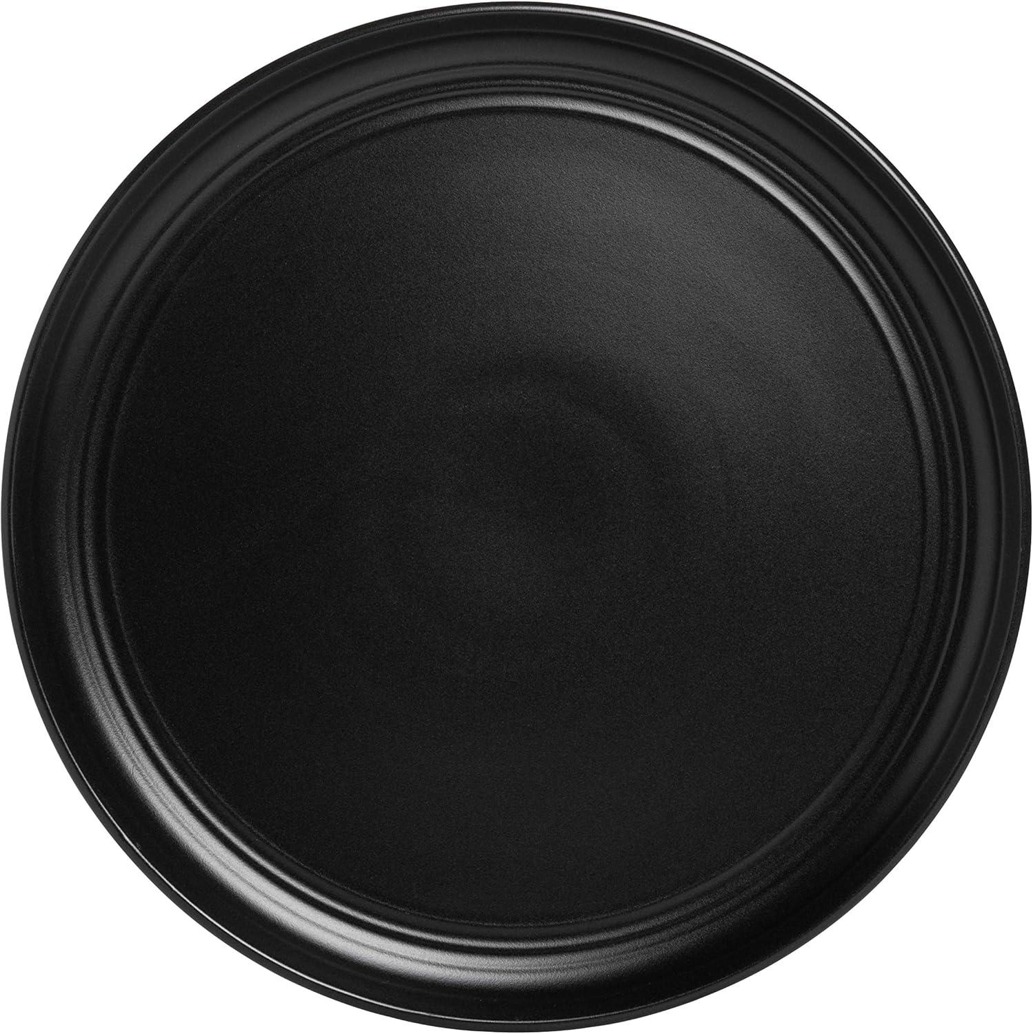 Matte Black Ceramic 10.5" Dinner Plates, Set of 6