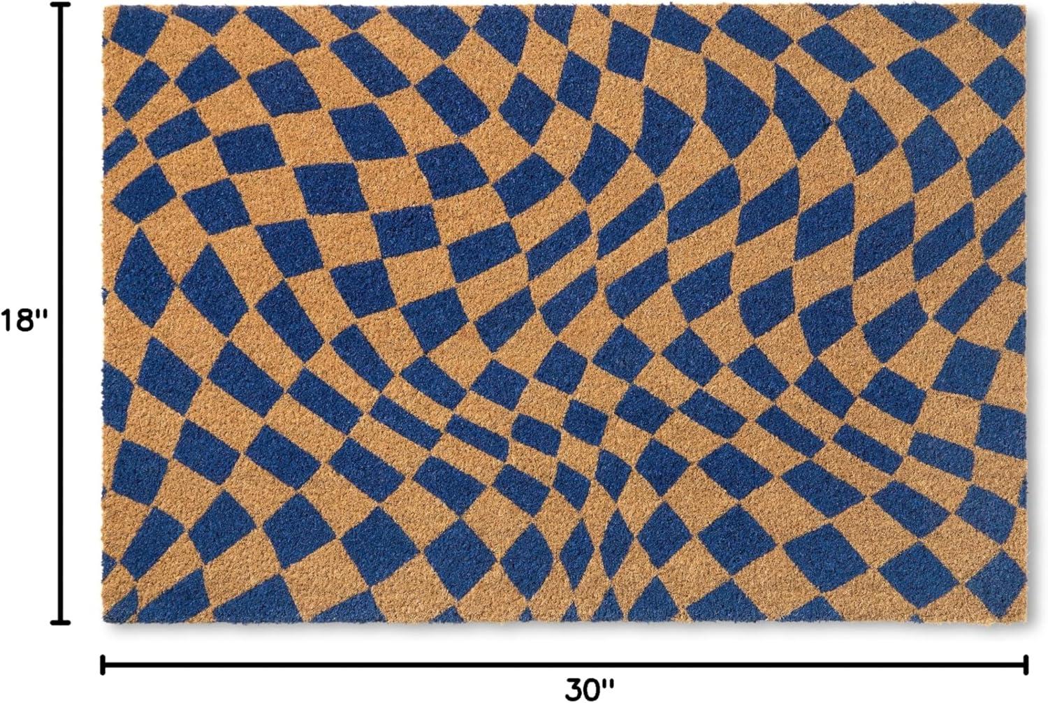 Town & Country Living TOWN & COUNTRY LIVING Emmett Groovy Checkerboard Non-Slip Indoor Outdoor Door Mat