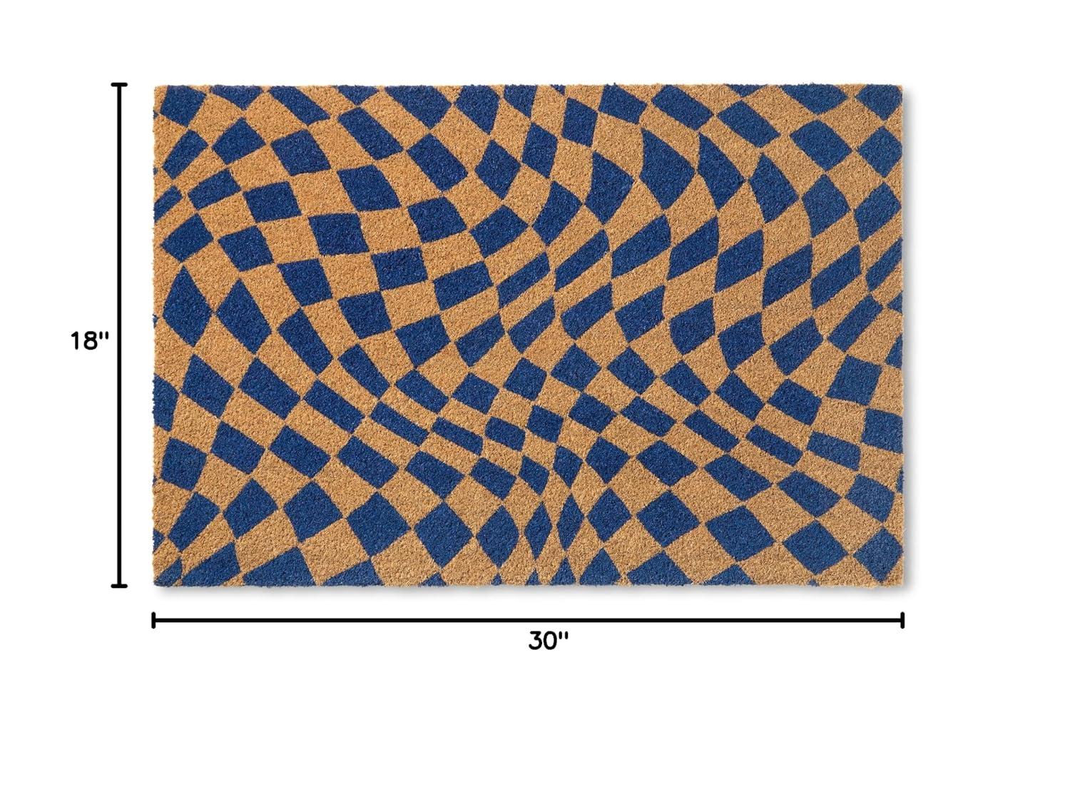 Town & Country Living TOWN & COUNTRY LIVING Emmett Groovy Checkerboard Non-Slip Indoor Outdoor Door Mat