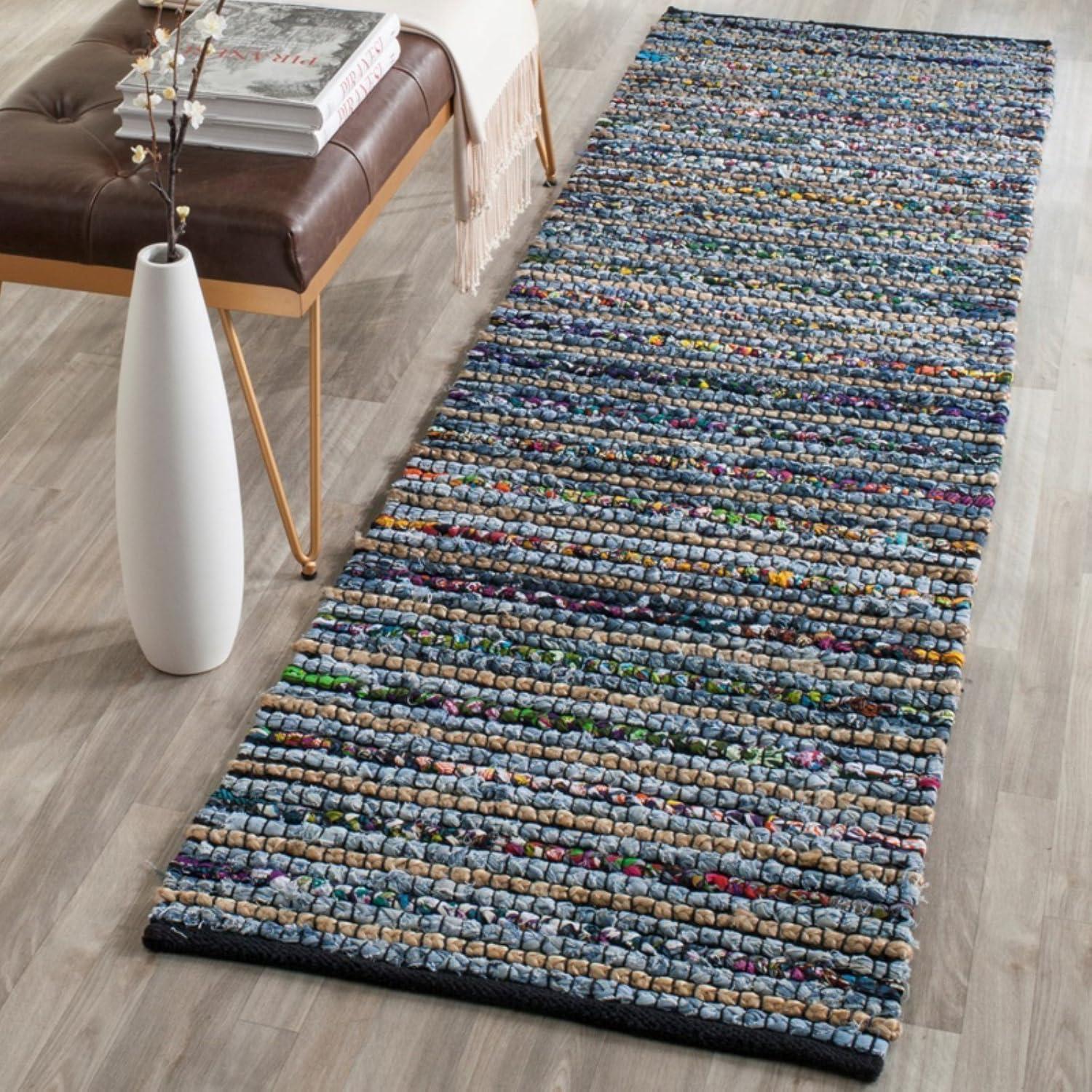 Cape Cod Multi-Color Natural Handmade Cotton 9' x 12' Area Rug