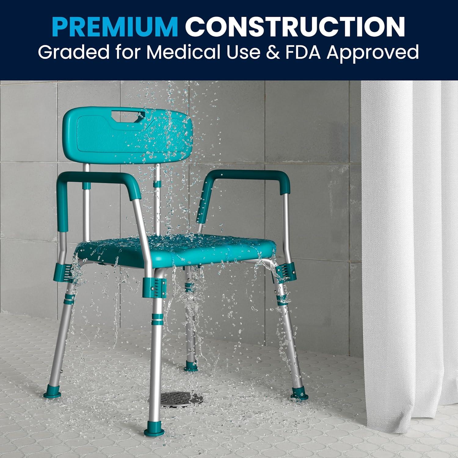 Jane Aluminum Height Adjustable Bath and Shower Chair