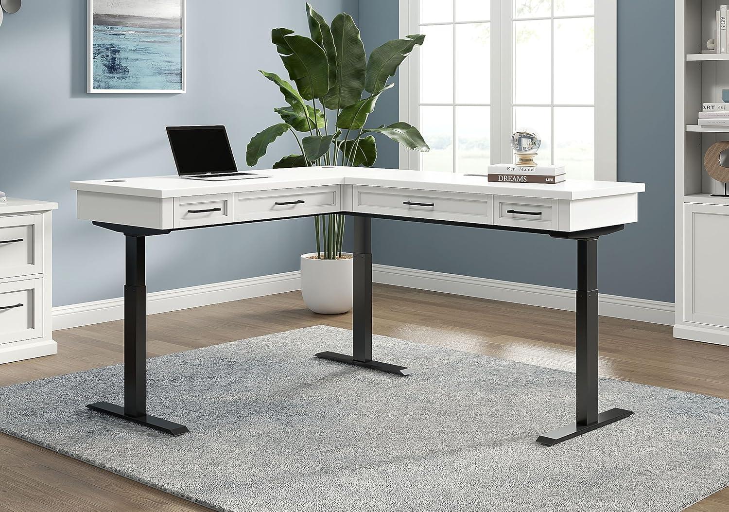 Modern Electric Sit/Stand L-Desk: Ergonomic, USB Ports, Cable Management - Martin Furniture