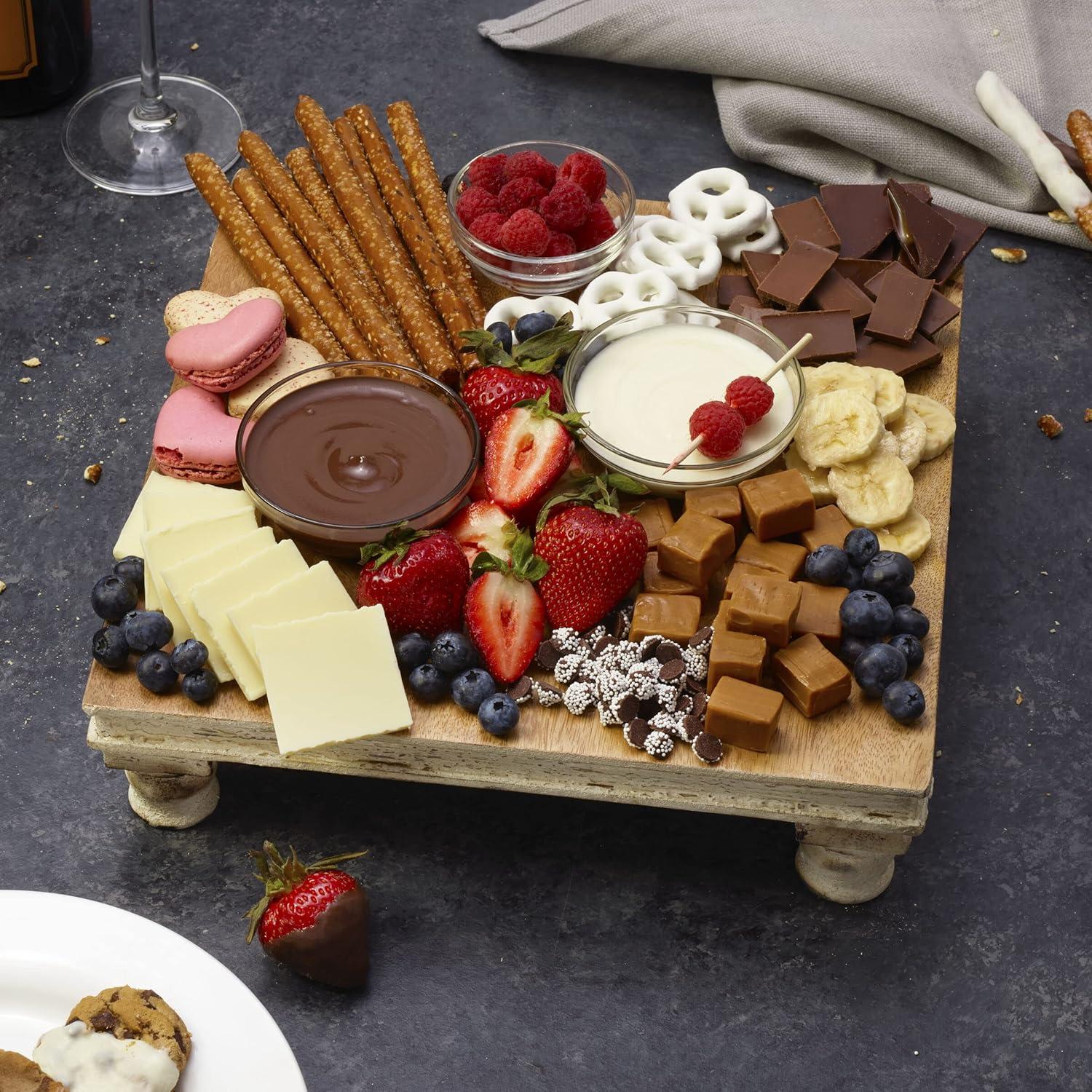 Fitz and Floyd Fitz and Floyd Austin Craft Raised Mango Wood Serving Board, 12-Inch