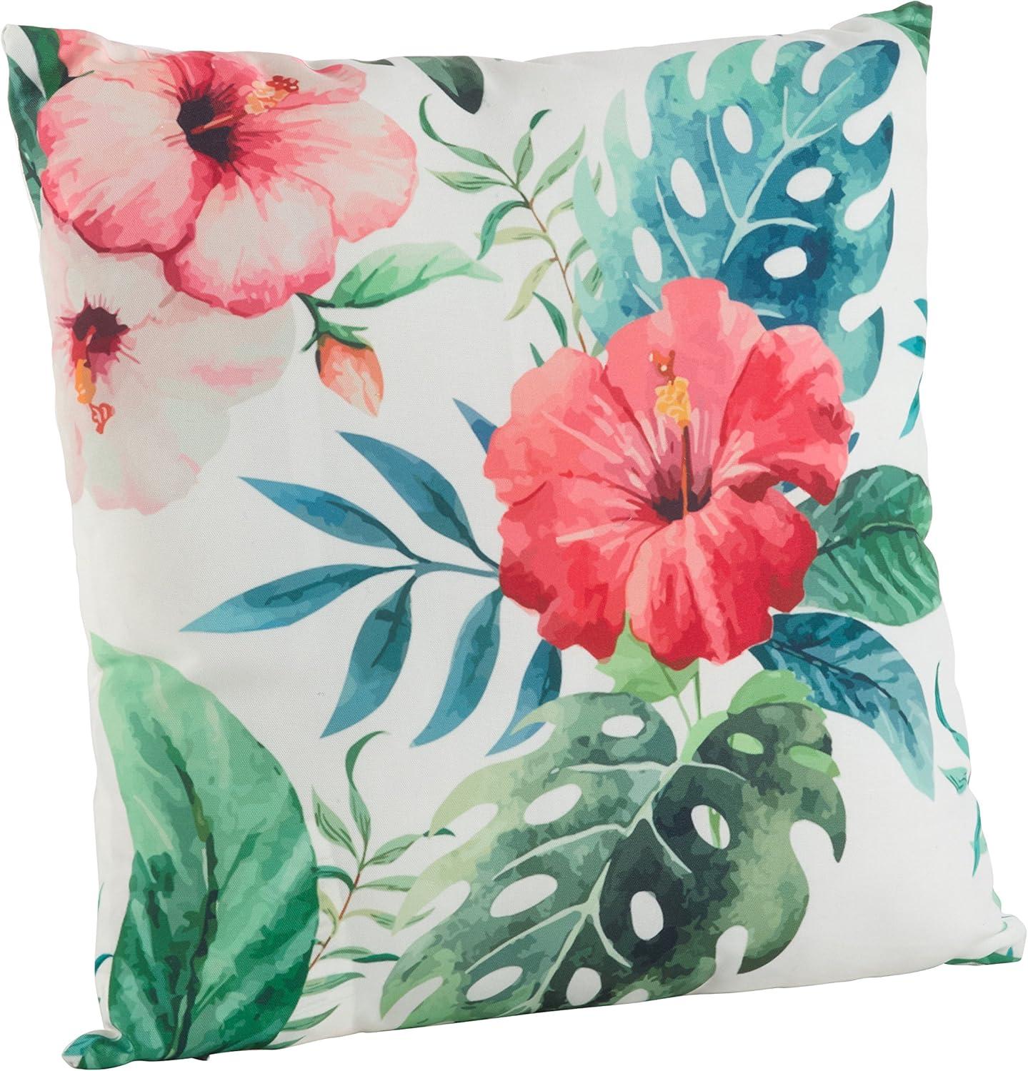 Tropical Bloom 18" Square Embroidered Throw Pillow Set