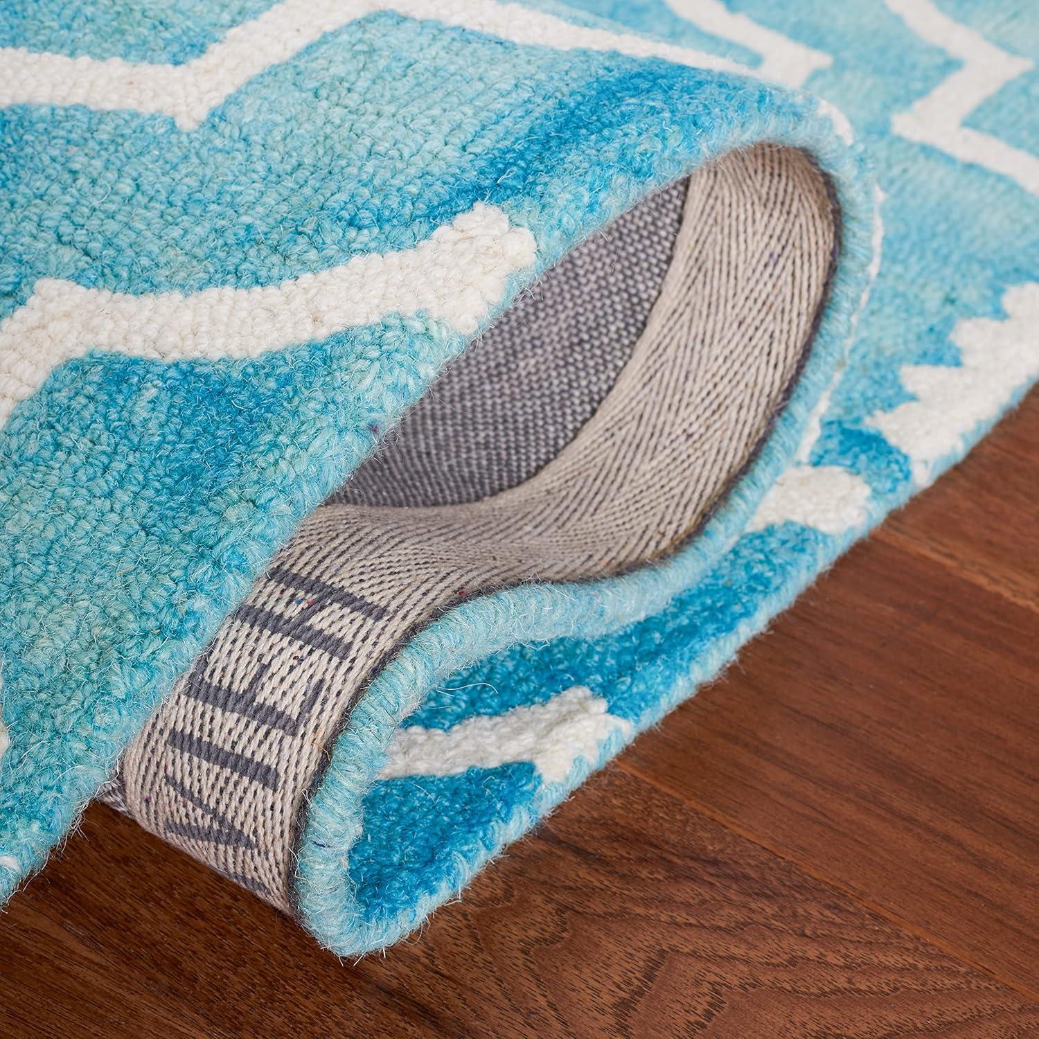 Dip Dye DDY538 Hand Tufted Indoor Area Rug - Turquoise/Ivory - 8'x10' - Safavieh
