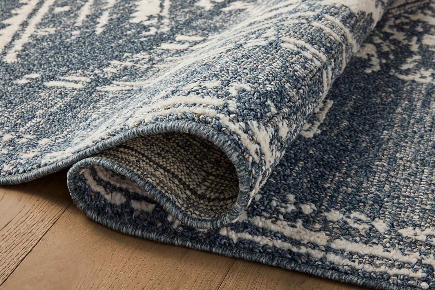 Gigi Rug by Magnolia Home by Joanna Gaines x Loloi - Denim and Ivory / 6'7" x 9'2"