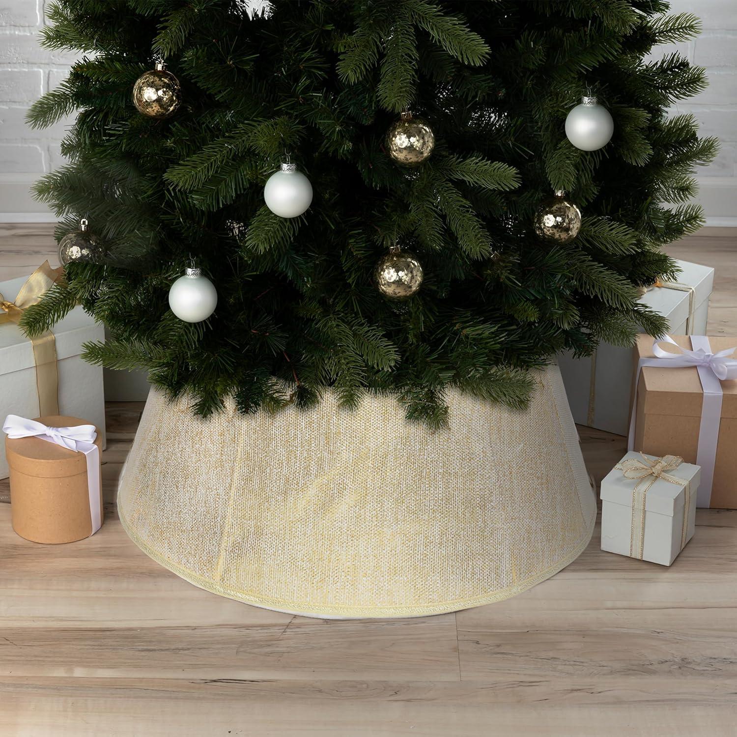 New Traditions 26-in Off-white Tree Collar Tree Skirt