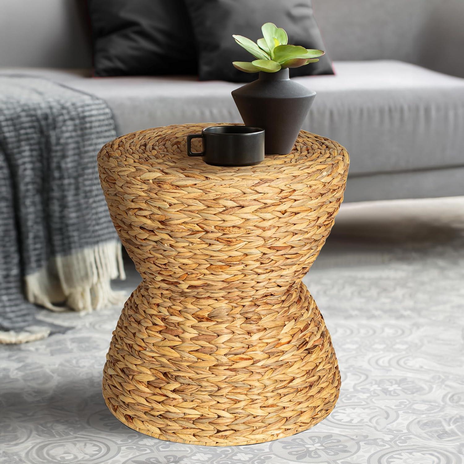 Household Essentials Water Hyacinth Hourglass Stool