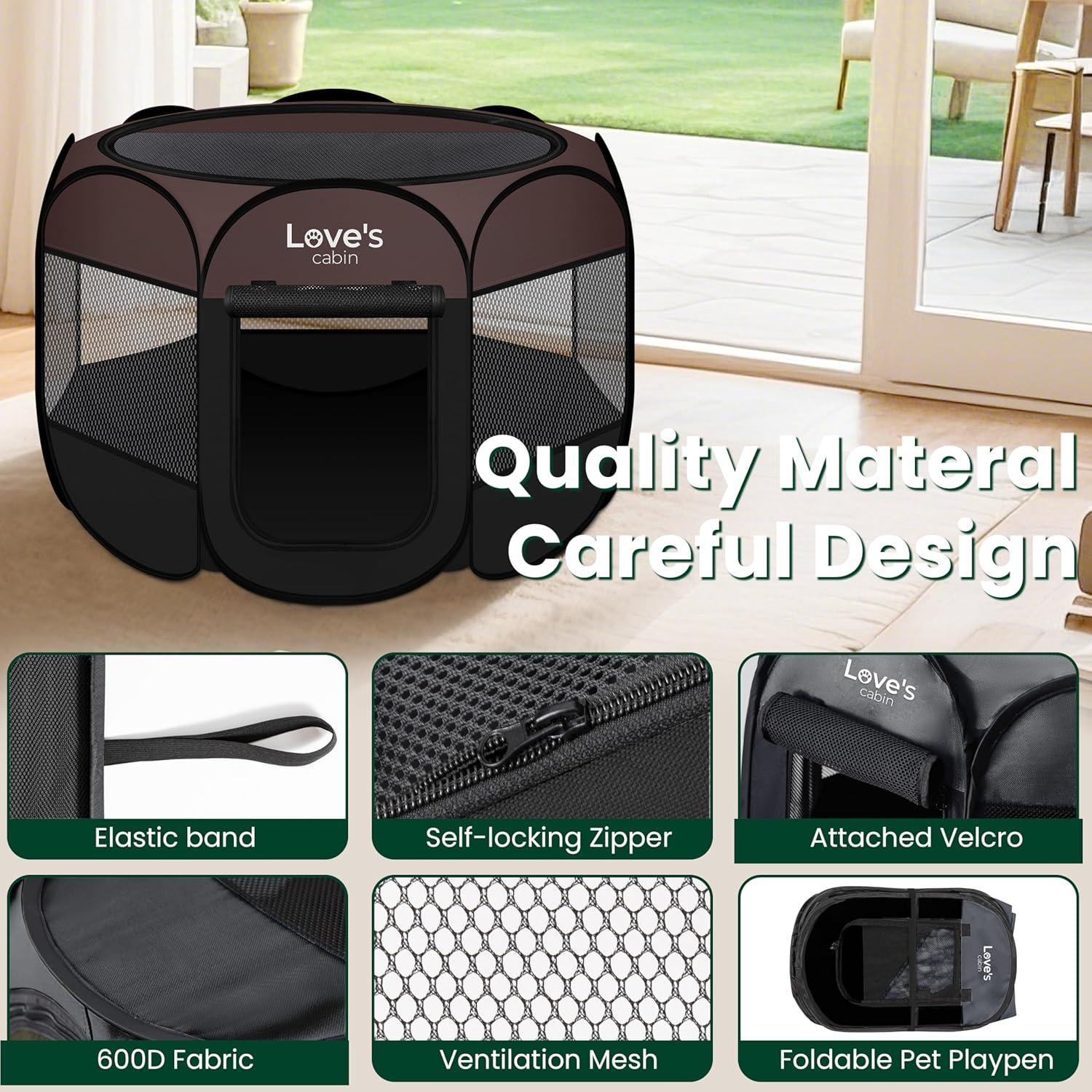 Tucker Murphy Pet™ Pet Puppy Dog Playpen, Small Dog Tent Crates Cage Indoor/Outdoor, Portable Playpen For Dog And Cat, Foldable Pop Up Dog Kennel Playpen With Carring Case, Removable Zipper Top