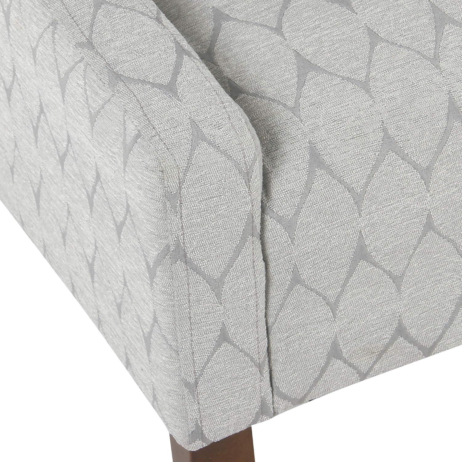 HomePop Modern Swoop Arm Accent Chair, Gray Leaf