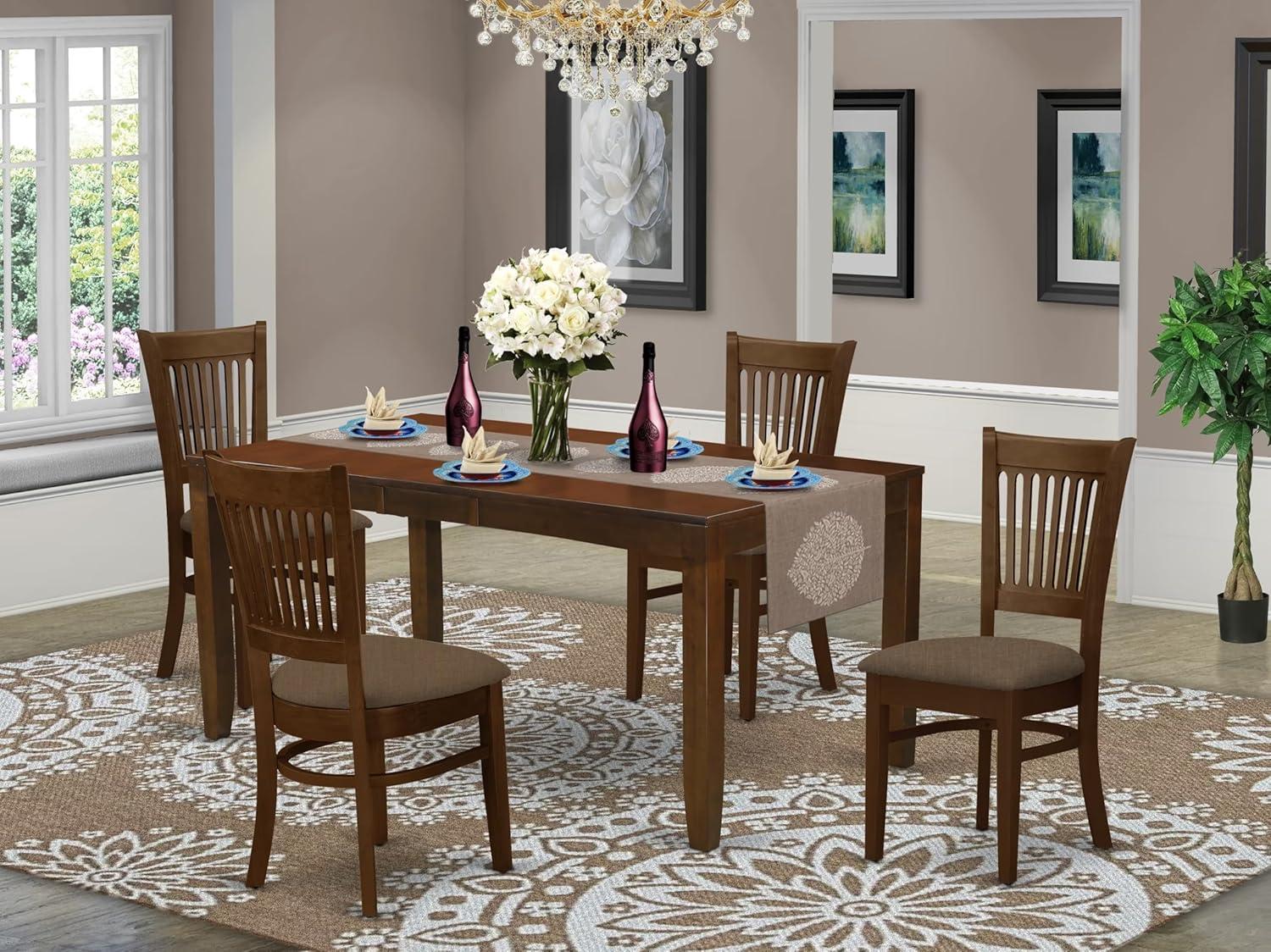 East West Furniture Lynfield 5 Piece Hepplewhite Modern Dining Table Set