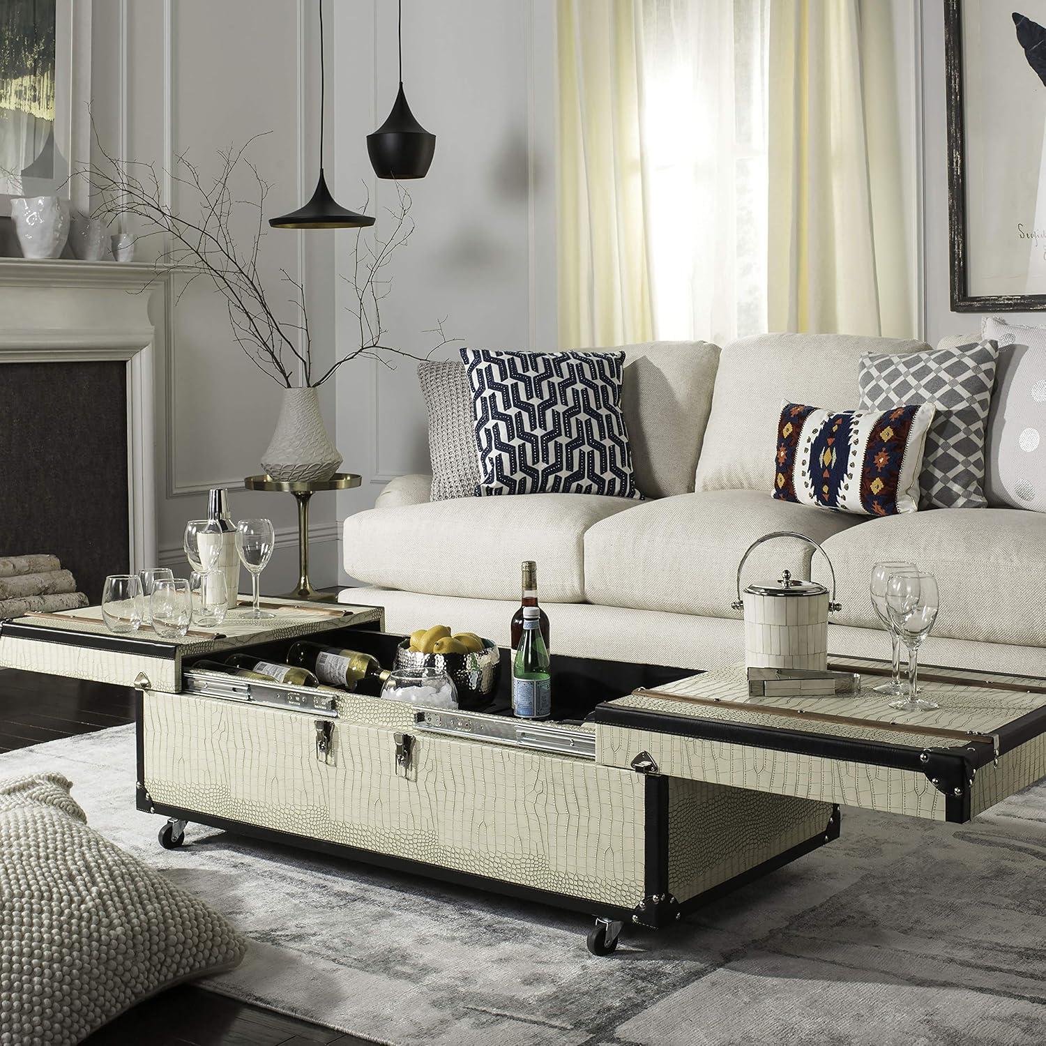 Zoe Trunk/Coffee Table - Cream - Safavieh