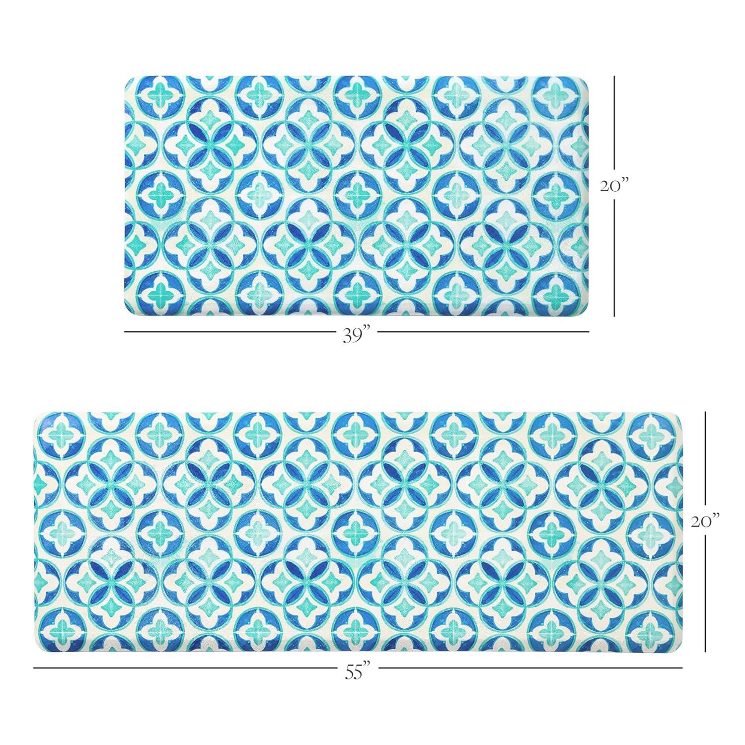 Fiesta FIESTA Mali Tiles Geo Trellis Anti-Fatigue Comfort Non-Slip Kitchen Runner Mat