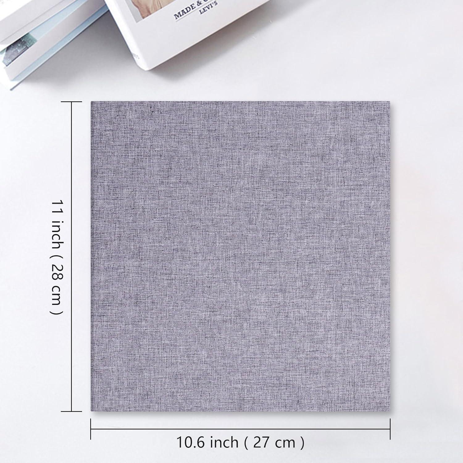 Vienrose Large Photo Album Self Adhesive for 4x6 5x7 8x10 Pictures Scrapbook Album DIY Scrap Book 40 Sticky Pages with A Metallic Pen Grey