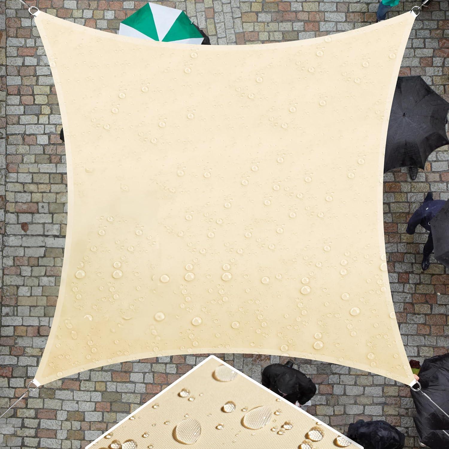 Colourtree Square Waterproof Sun Shade Sail With Installation Winch Kit | Wayfair