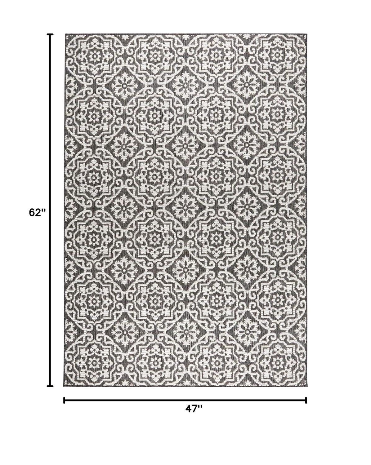 Nicole Miller New York Patio Country Danica Geometric Indoor/Outdoor Area Rug, Black/Grey