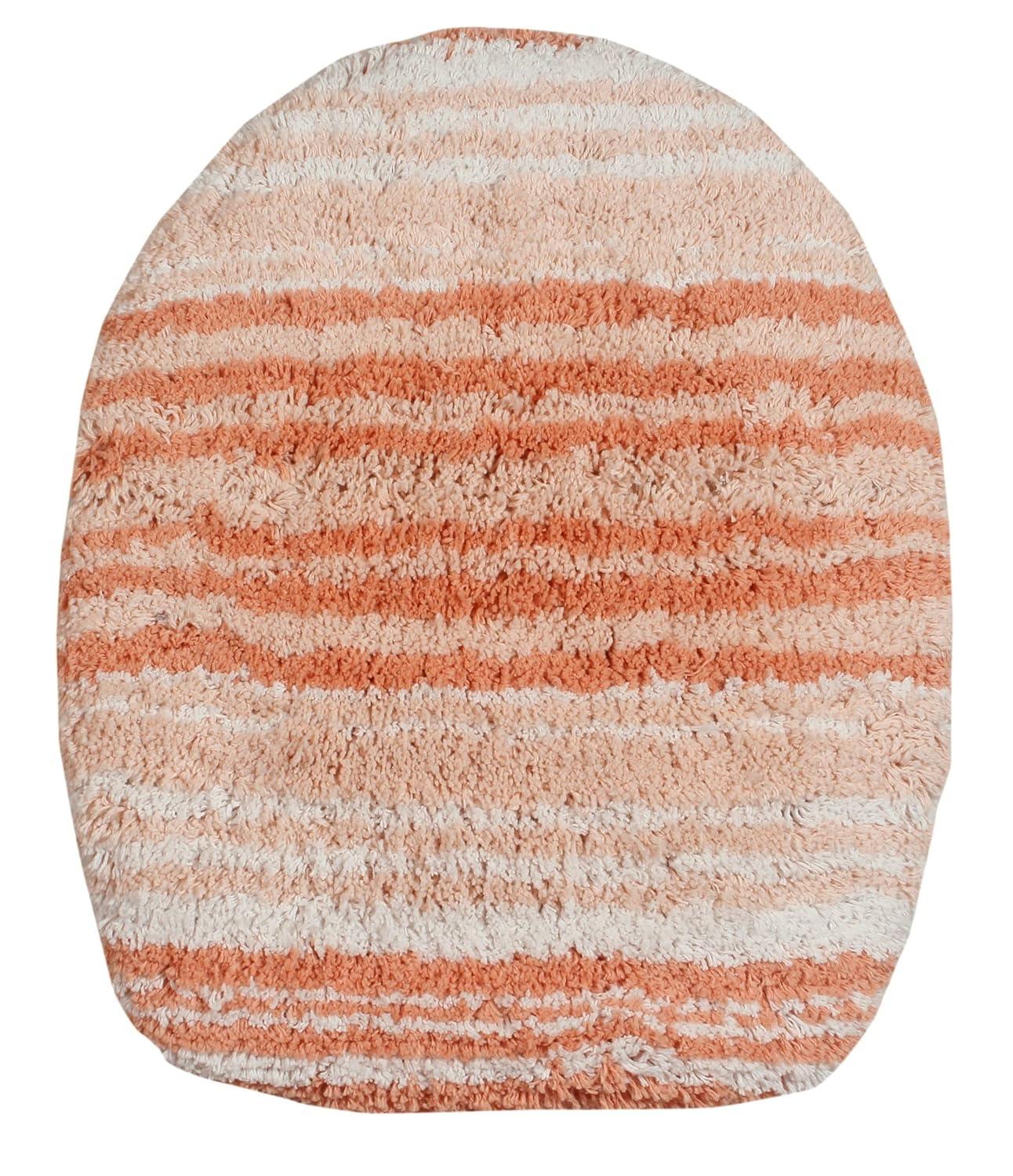 Home Weavers Gradation Collection 100% Cotton Toilet Lid Cover, Soft & Absorbent Bath Accessory, Non-Slip, Machine Washable, 18"x18" Toilet Lid Cover, Coral