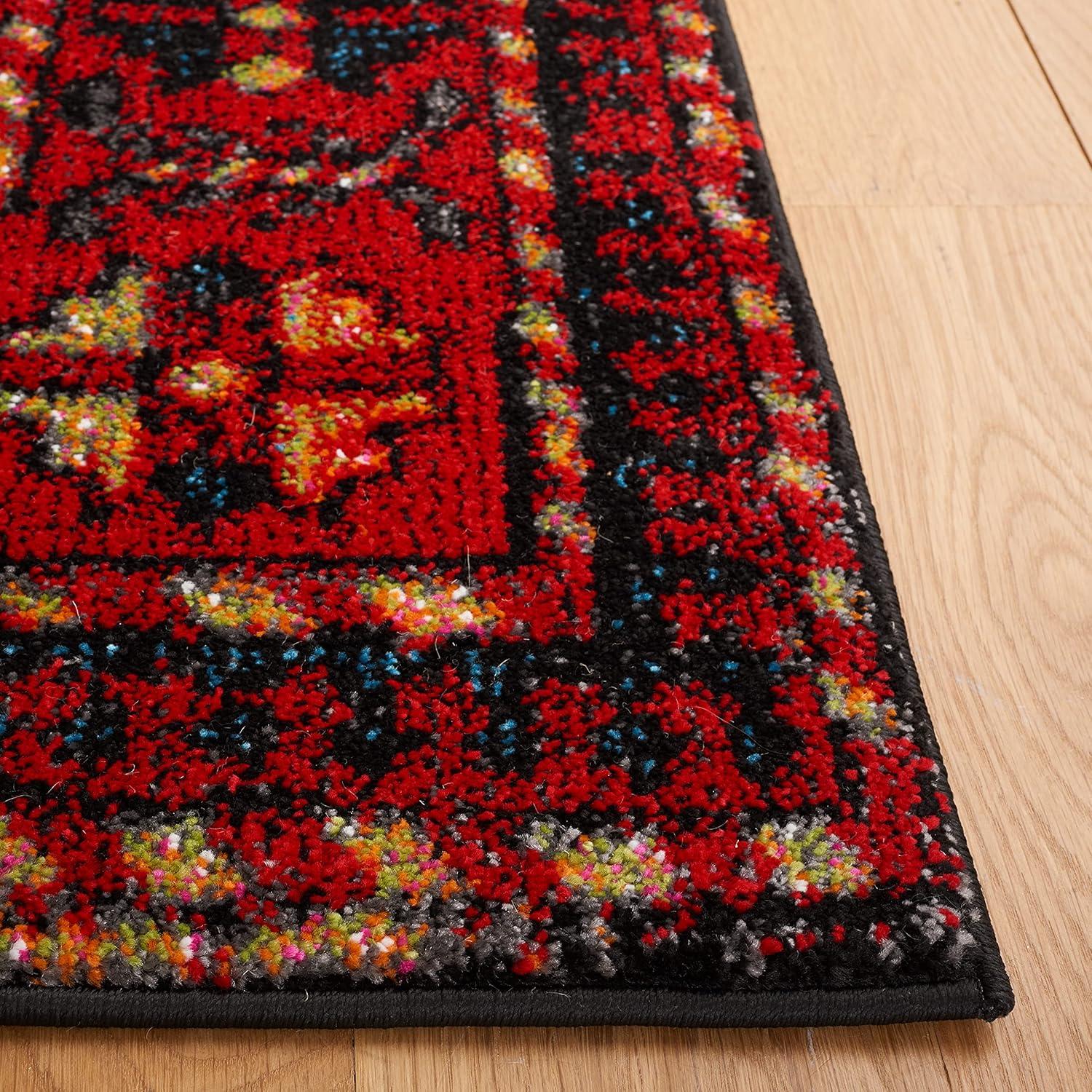 Vintage Hamadan VTH213 Power Loomed Indoor Area Rug - Red/Light Blue - 4'x6' - Safavieh
