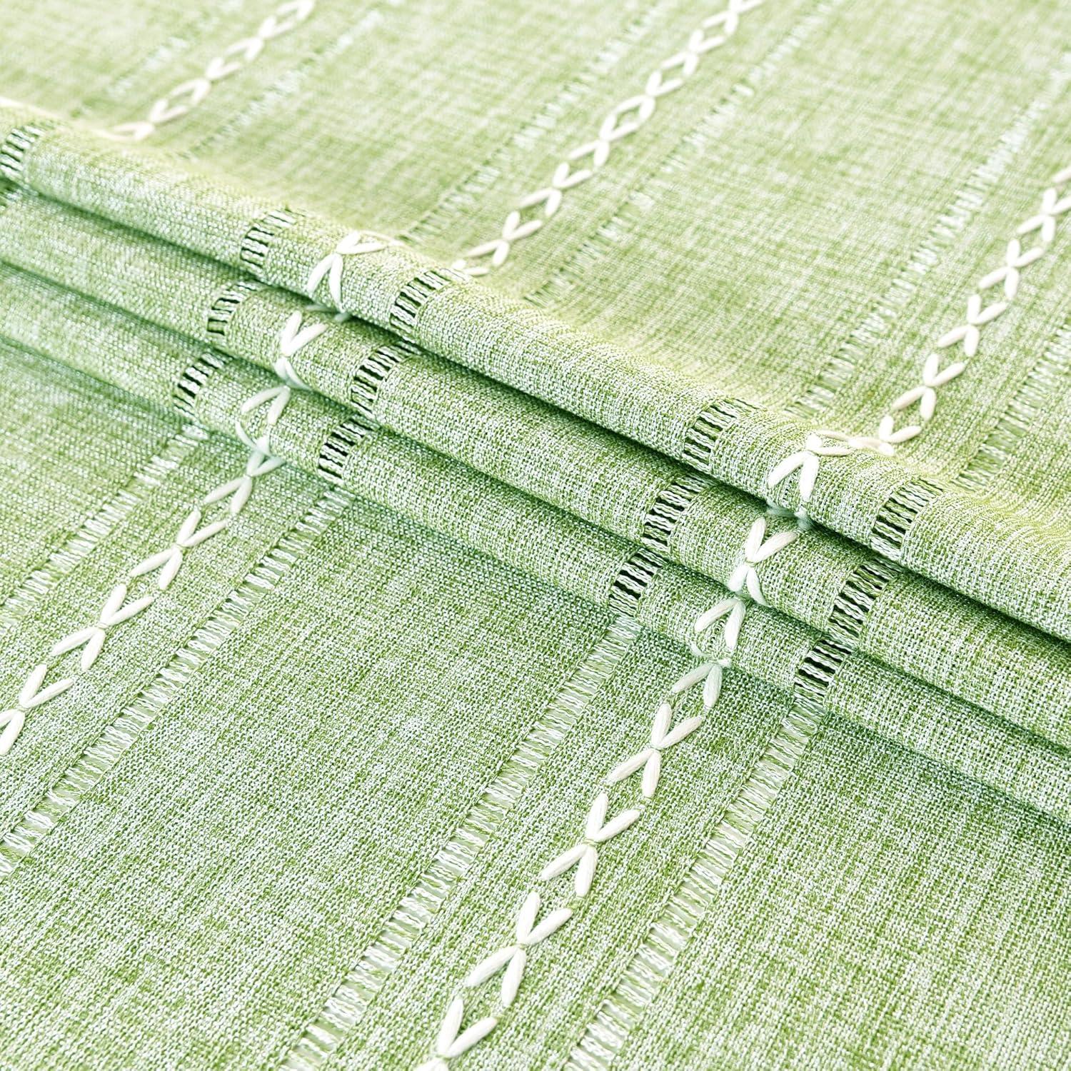 Rustic Cotton Linen Tablecloths Embroidered Farmhouse Spring Table Cloths for Rectangle Tables