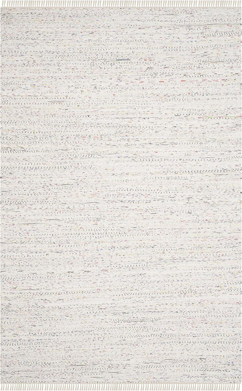 Rag Rug RAR121 Hand Woven Indoor Accent Rug - 3'x5' - Ivory/Multi - Safavieh