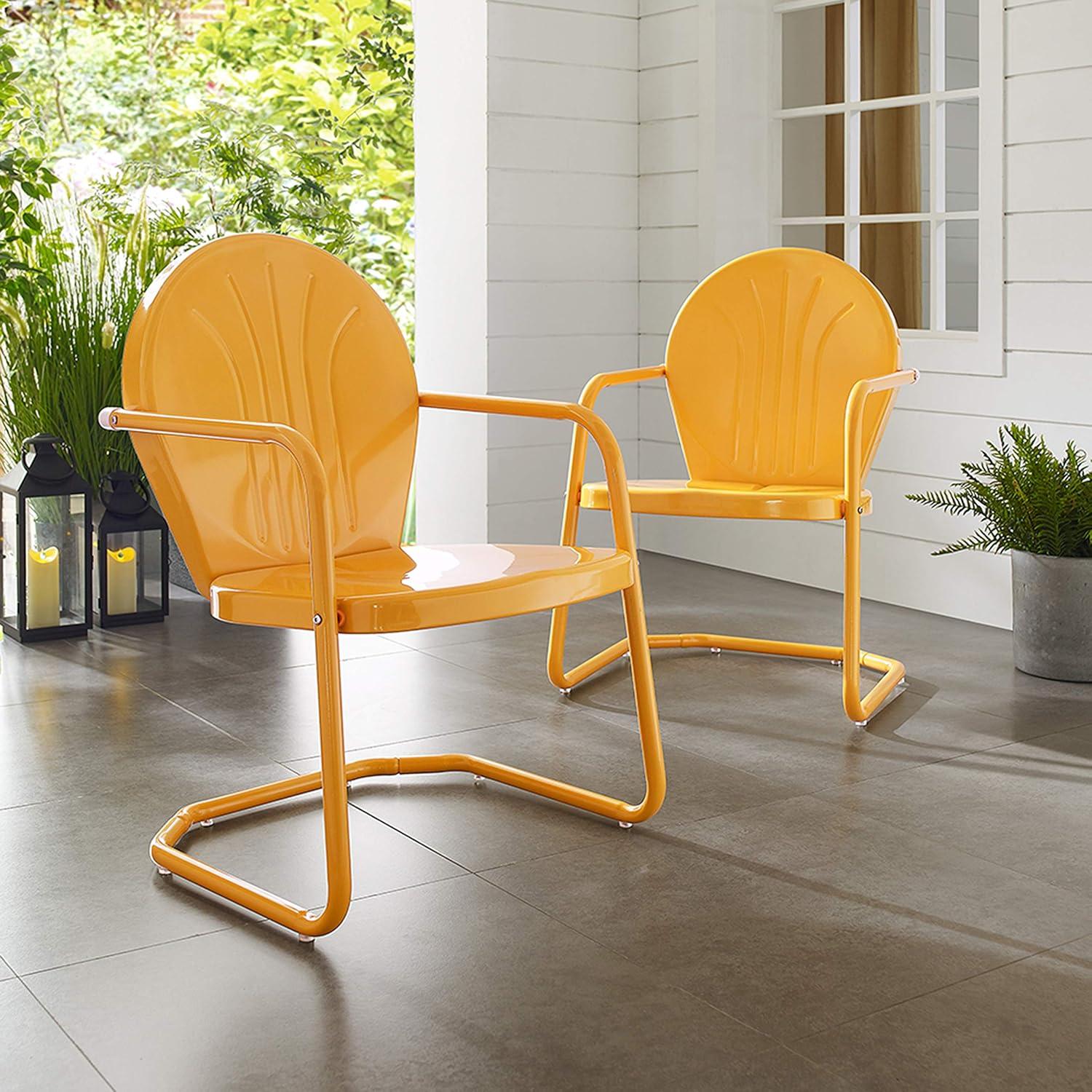 Tangerine Metal Outdoor Lounge Chair