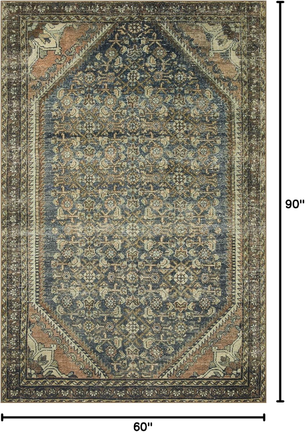 Banks I Rug by Magnolia Home by Joanna Gaines x Loloi - Denim and Clay / 5' x 7'6"