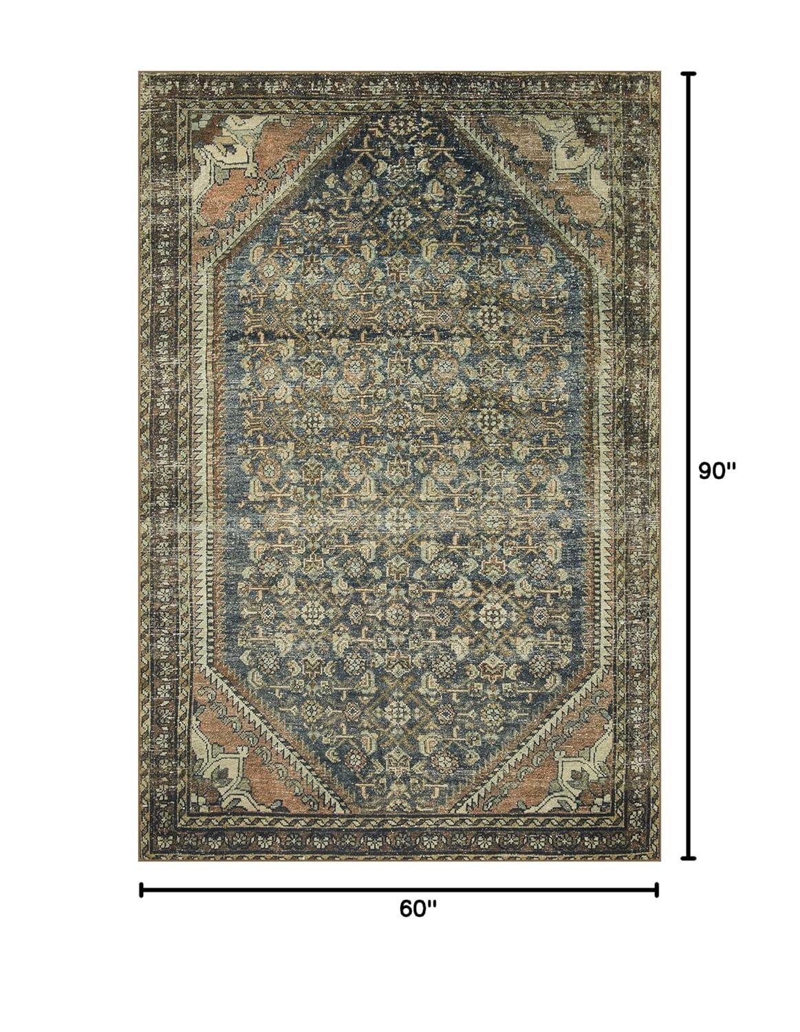 Banks I Rug by Magnolia Home by Joanna Gaines x Loloi - Denim and Clay / 5' x 7'6"