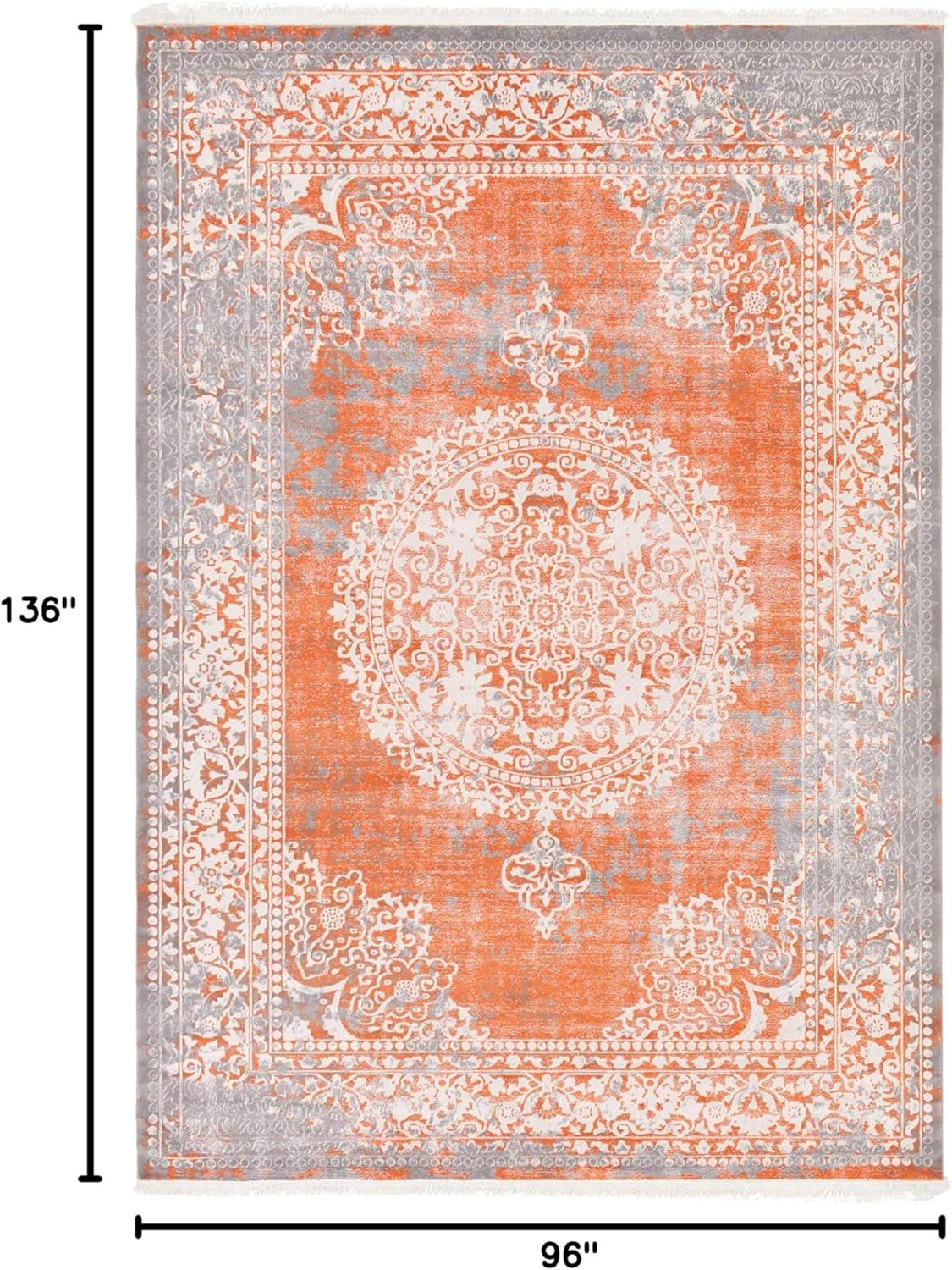 Unique Loom New Classical Collection Area Rug - Olwen (8' x 11' 4" Rectangle Terracotta/Gray)