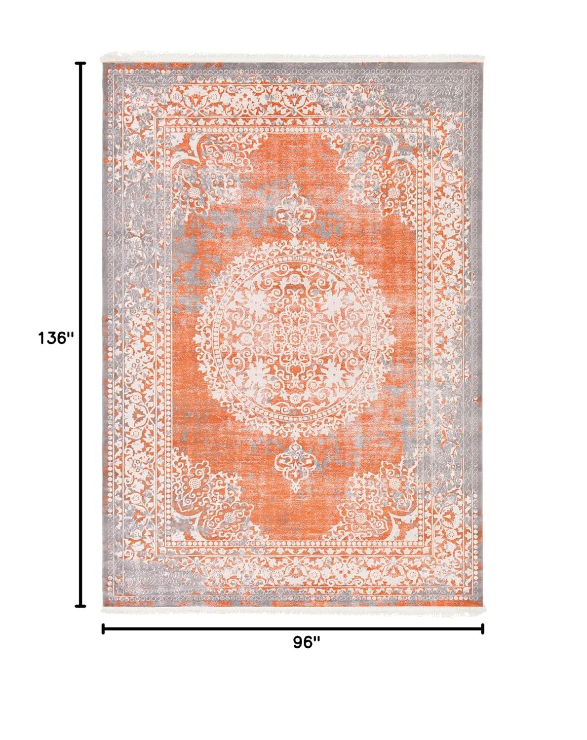 Unique Loom New Classical Collection Area Rug - Olwen (8' x 11' 4" Rectangle Terracotta/Gray)