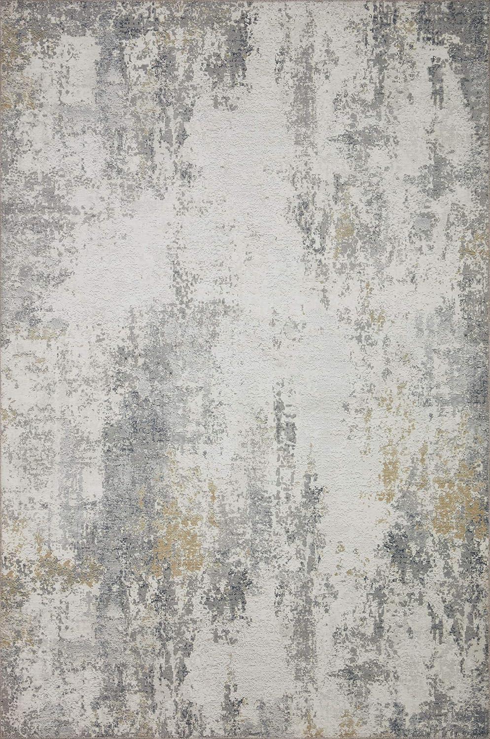 Loloi II Drift DRI-02 Ivory / Granite Abstract Area Rug 18" x 18" Sample
