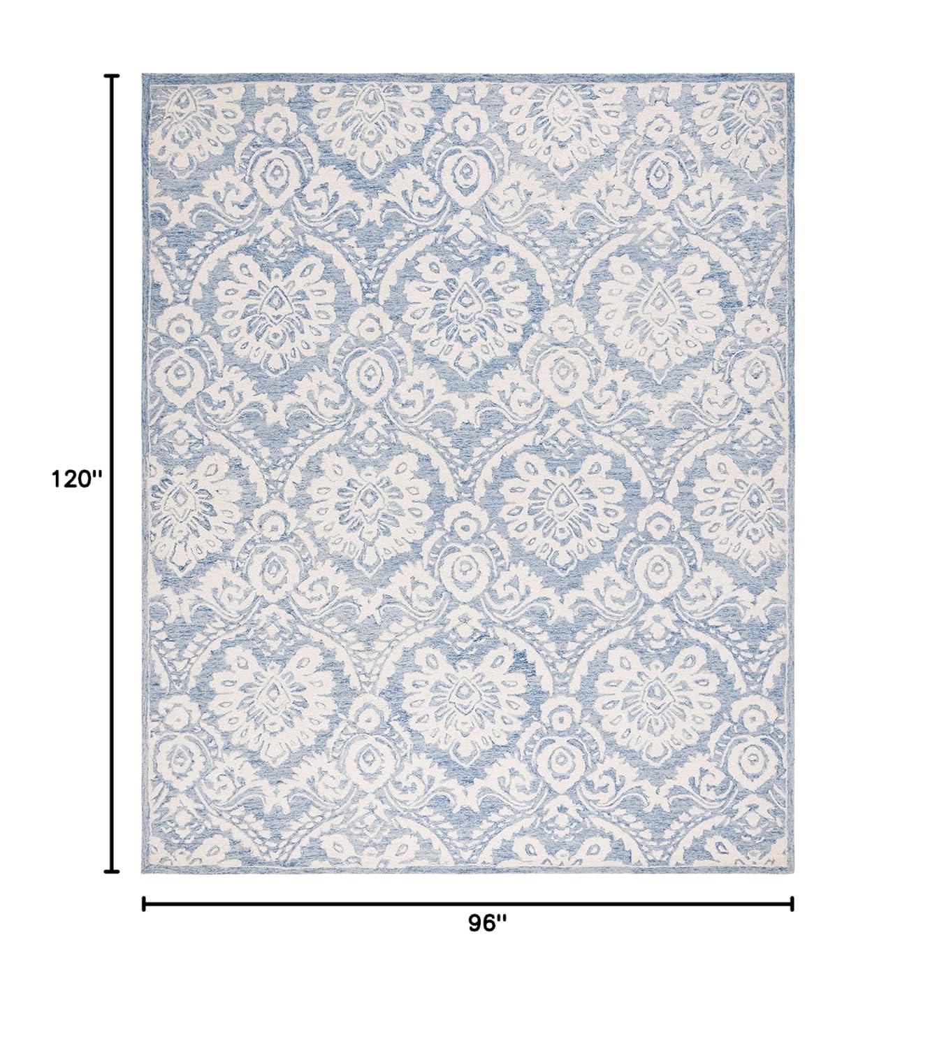Blossom BLM106 Hand Tufted Indoor Area Rug - Blue/Ivory - 8'x10' - Safavieh