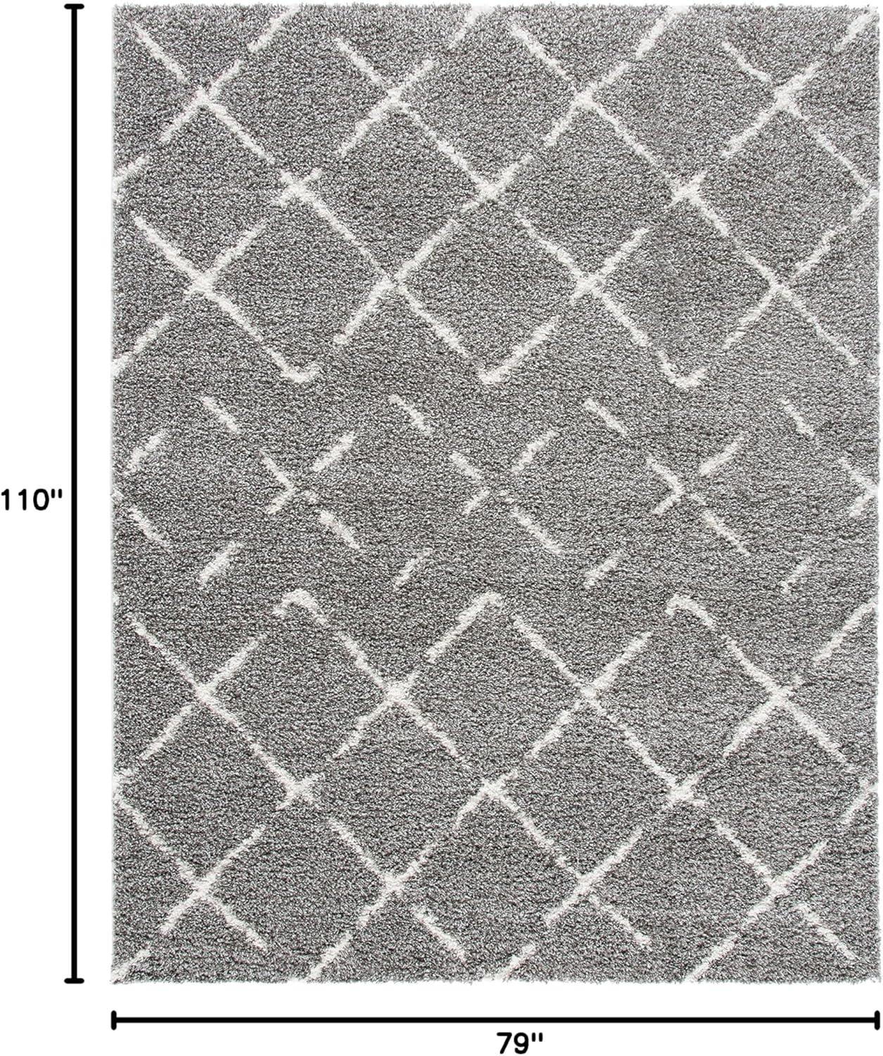 Arizona Shag ASG743 Power Loomed Indoor Area Rug - Brown/Ivory - 6'7"x9'2" - Safavieh