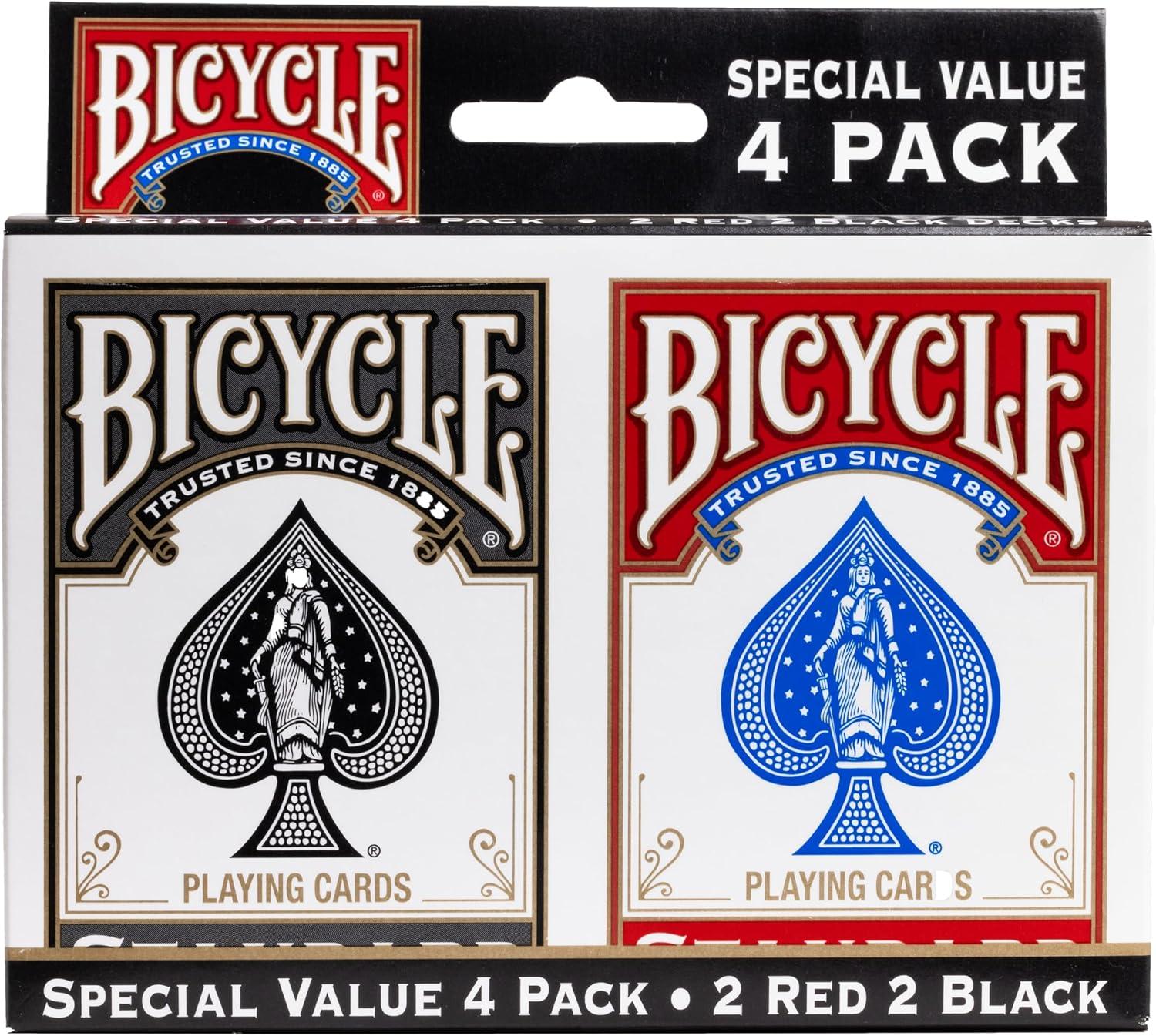 Bicycle Playing Card Deck, 4-Pack