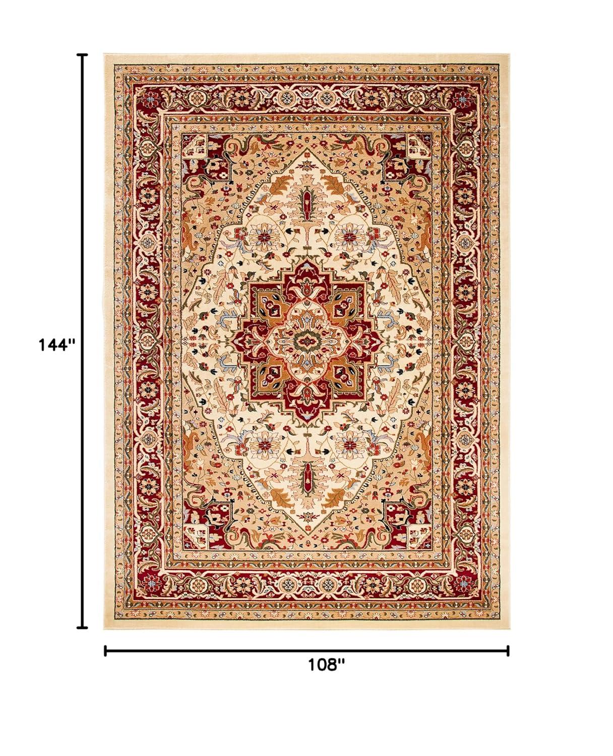 Lyndhurst Heriz LNH330 Power Loomed Area Rug - Ivory/Red - 9'x12' - Safavieh