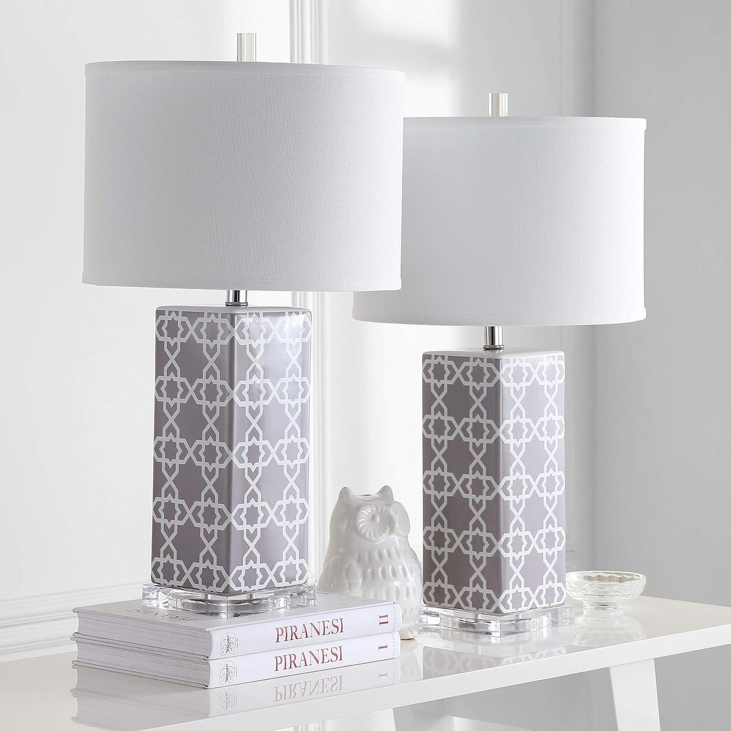 Quatrefoil Table Lamp (Set of 2) - 27 Inch Height - LIT4133 - Grey - Safavieh