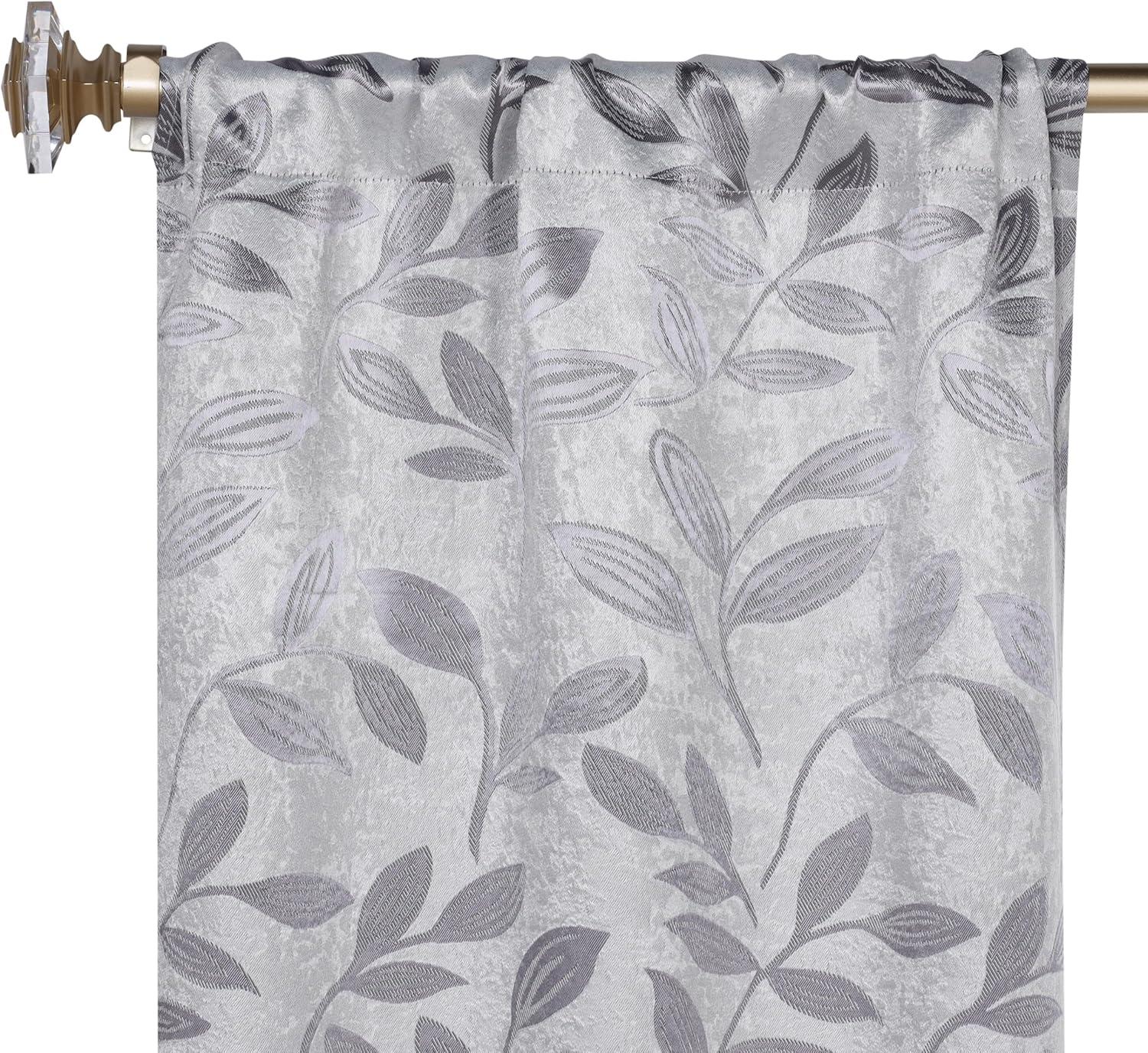 Superior Modern Bohemian Leaves Polyester Machine Washable Room Darkening Blackout Curtains by Superior (Set of 2)