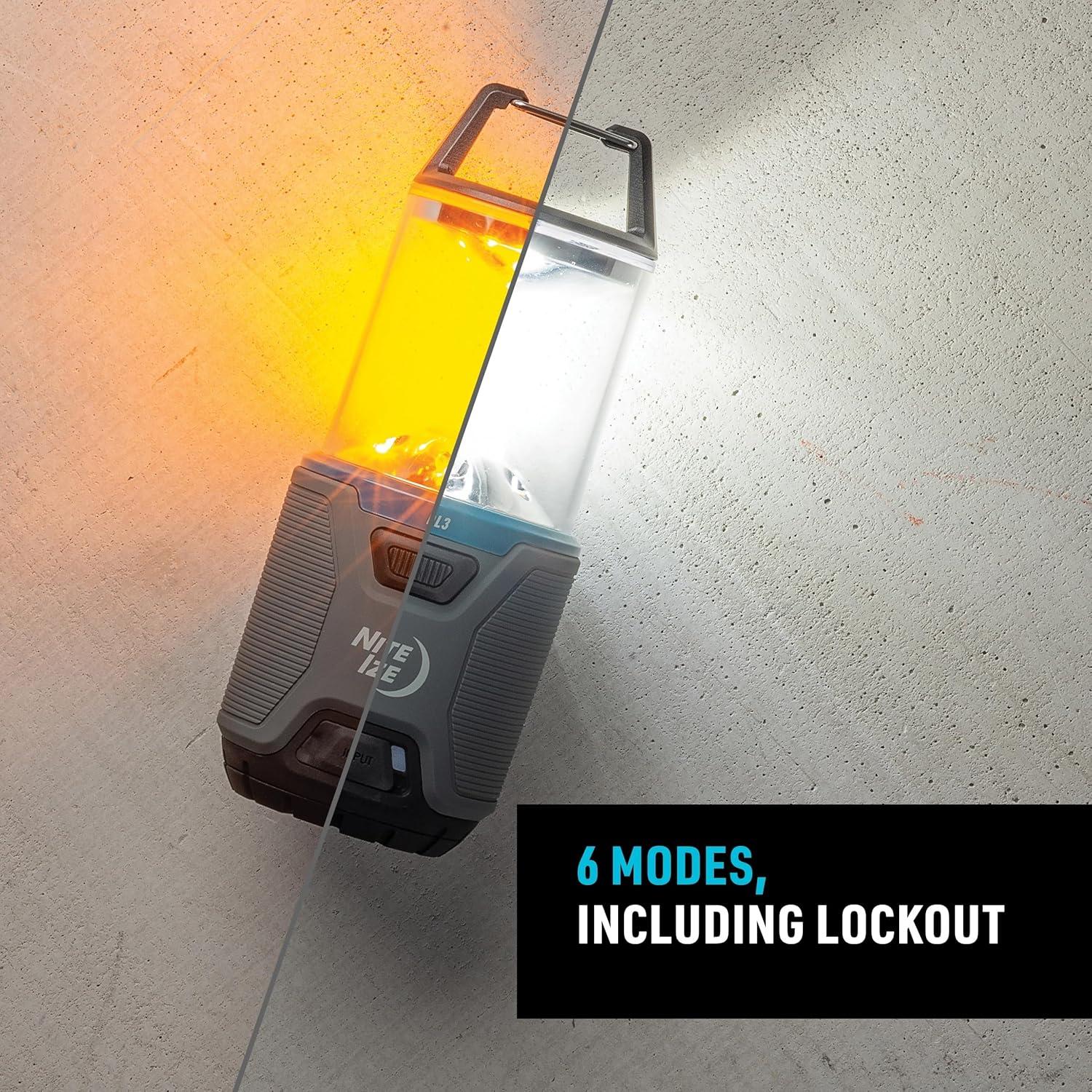 Nite Ize Radiant RL3 PowerSwitch Rechargeable Lantern - LED Lantern Perfect for Camping Gear & Emergency Kits - Rechargeable with Power Bank