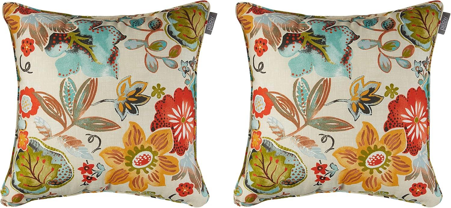 Floral Indoor/Outdoor Reversible Throw Pillow