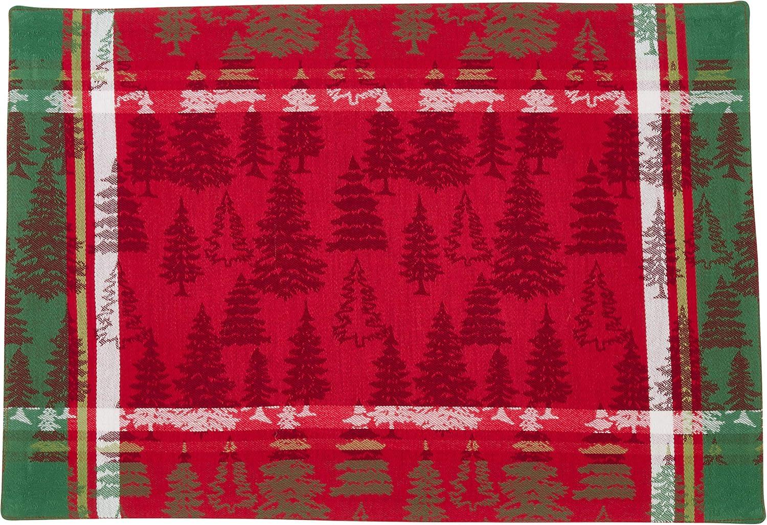 Christmas Tree Plaid Cotton Table Mats Set of 4