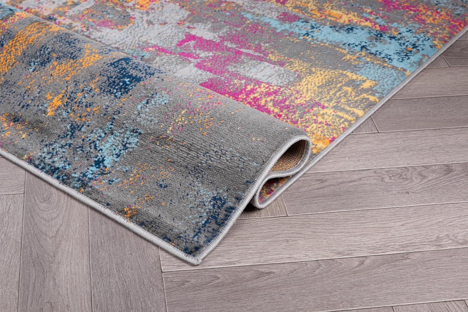 World Rug Gallery Bari Contemporary Abstract Art Area Rug - Multi 2'x3'