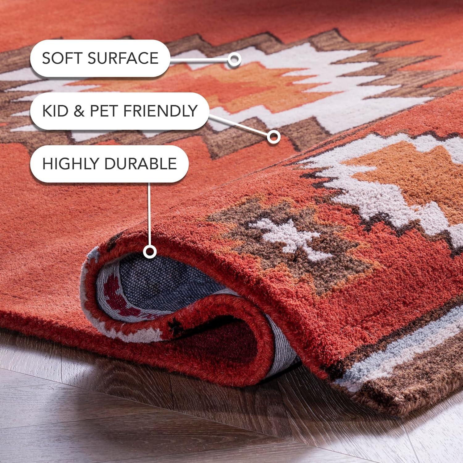 4'x6' Hand Tufted Shyla Area Rug Beige - nuLOOM: Wool, Bohemian Style, Medium Pile, Indoor Use