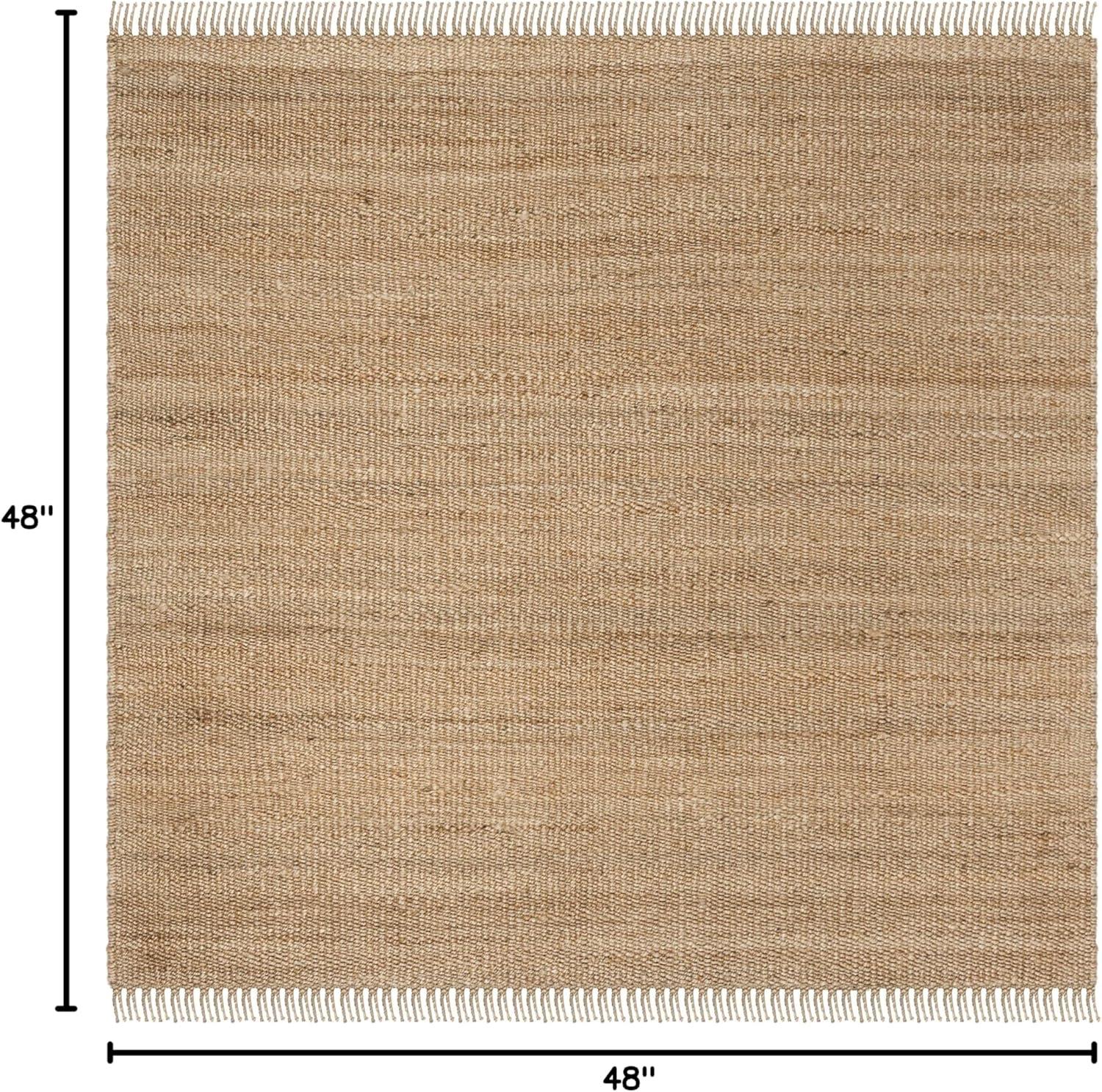 SAFAVIEH Natural Fiber Clara Braided Jute Area Rug, Natural, 4' x 4' Square