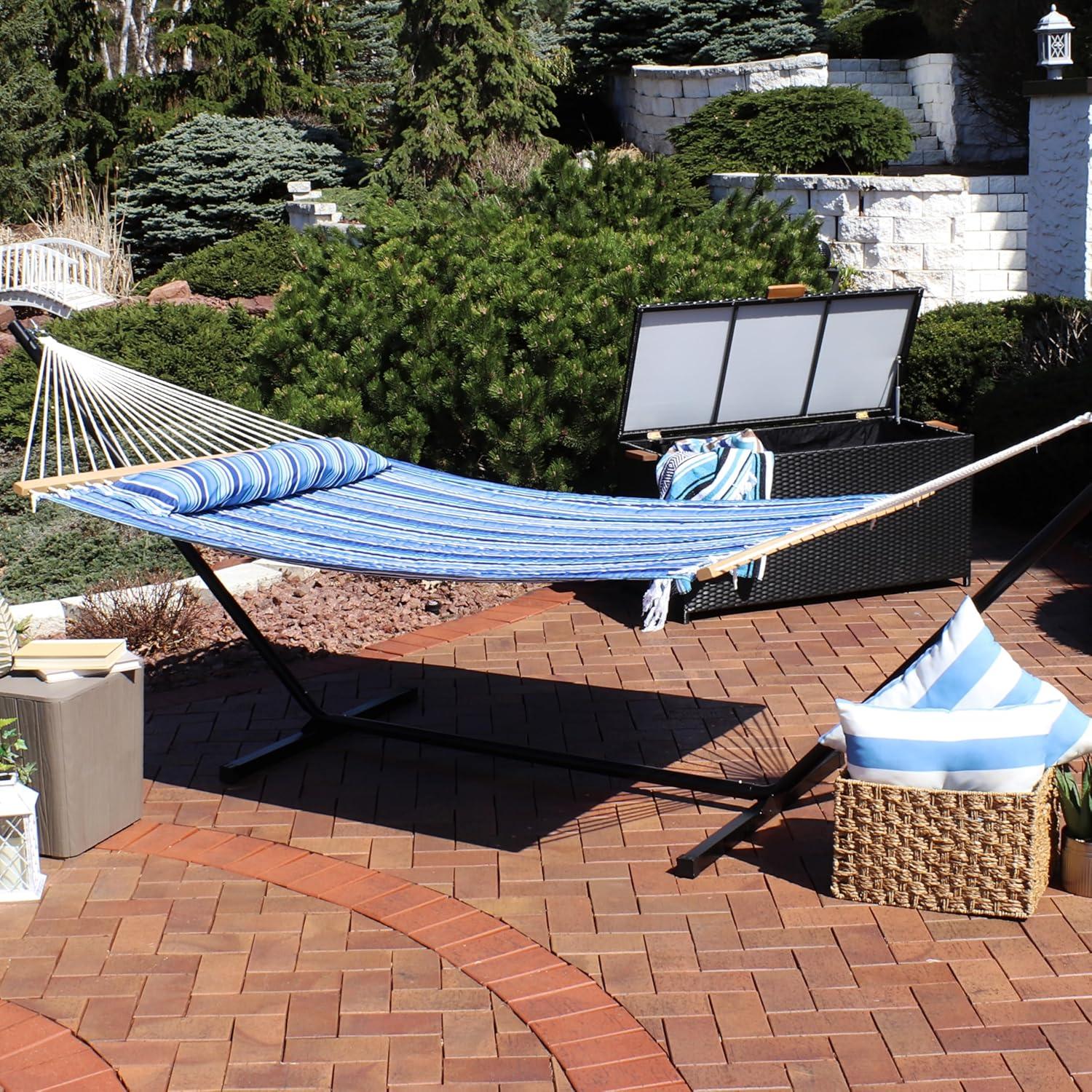 2-Person Quilted Polyester Spreader Bar Hammock