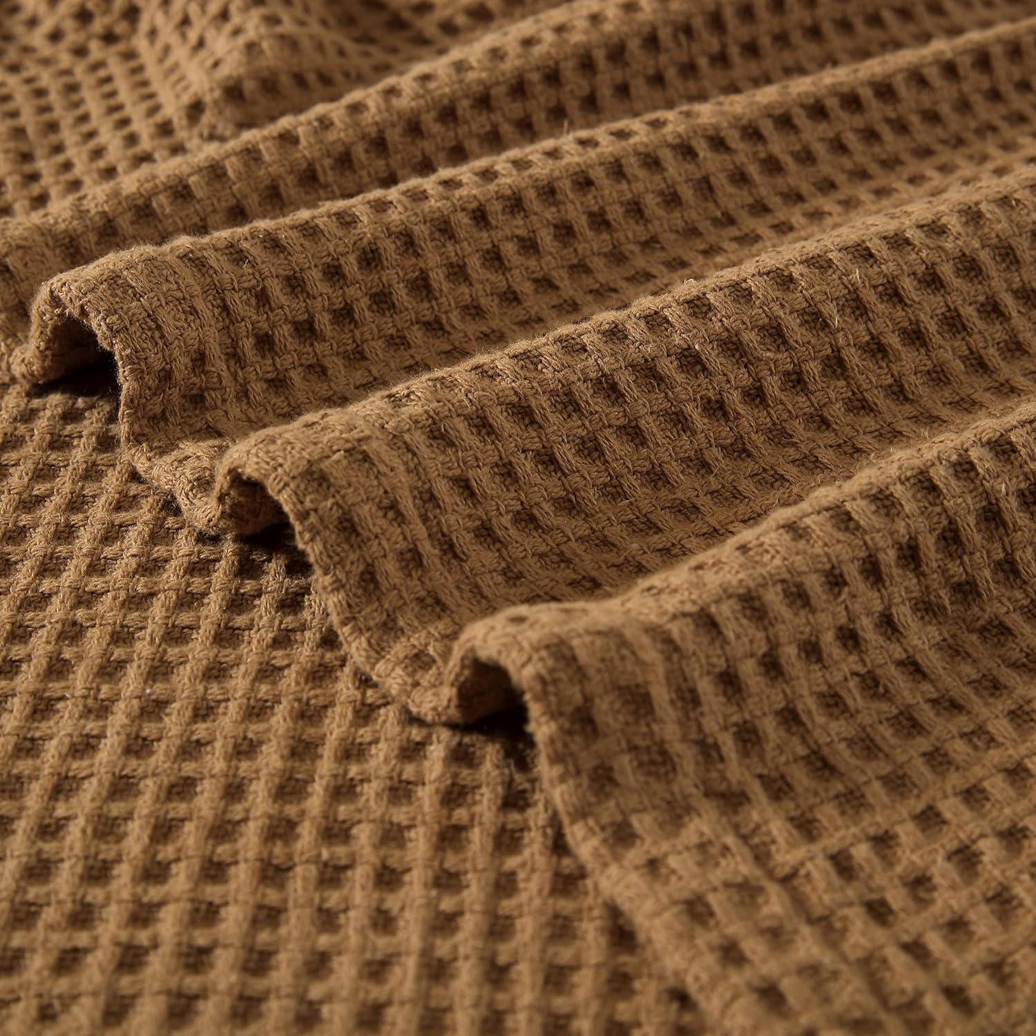 Eddie Bauer Solid Waffle Brown Twin Blanket