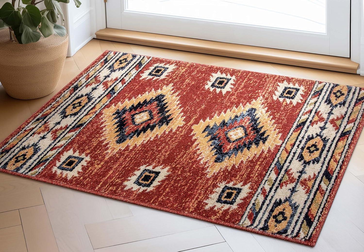 Well Woven Jamyn Lea Crimson Traditional Southwestern Tribal Red/Blue Rug