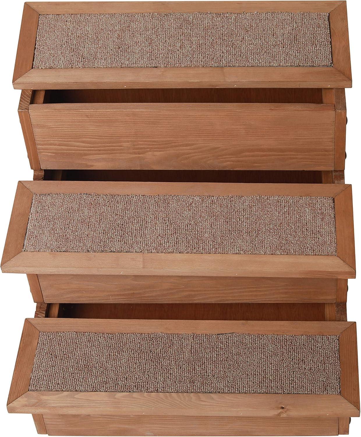 Canadian Hemlock Wooden Pet Stairs with Storage