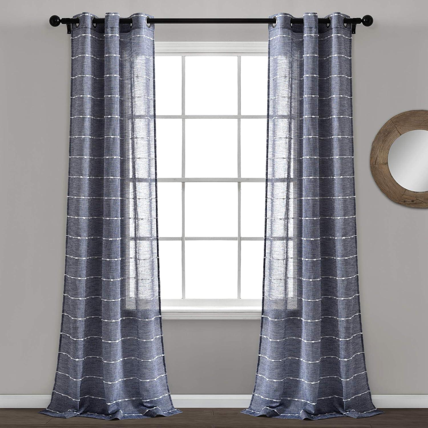 Lush Decor Solid Sheer Curtain Panels (Set of 2)