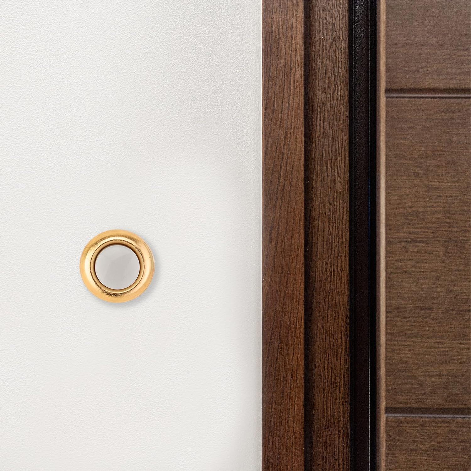 Brass Rim Unlighted Flush Mount Doorbell Button