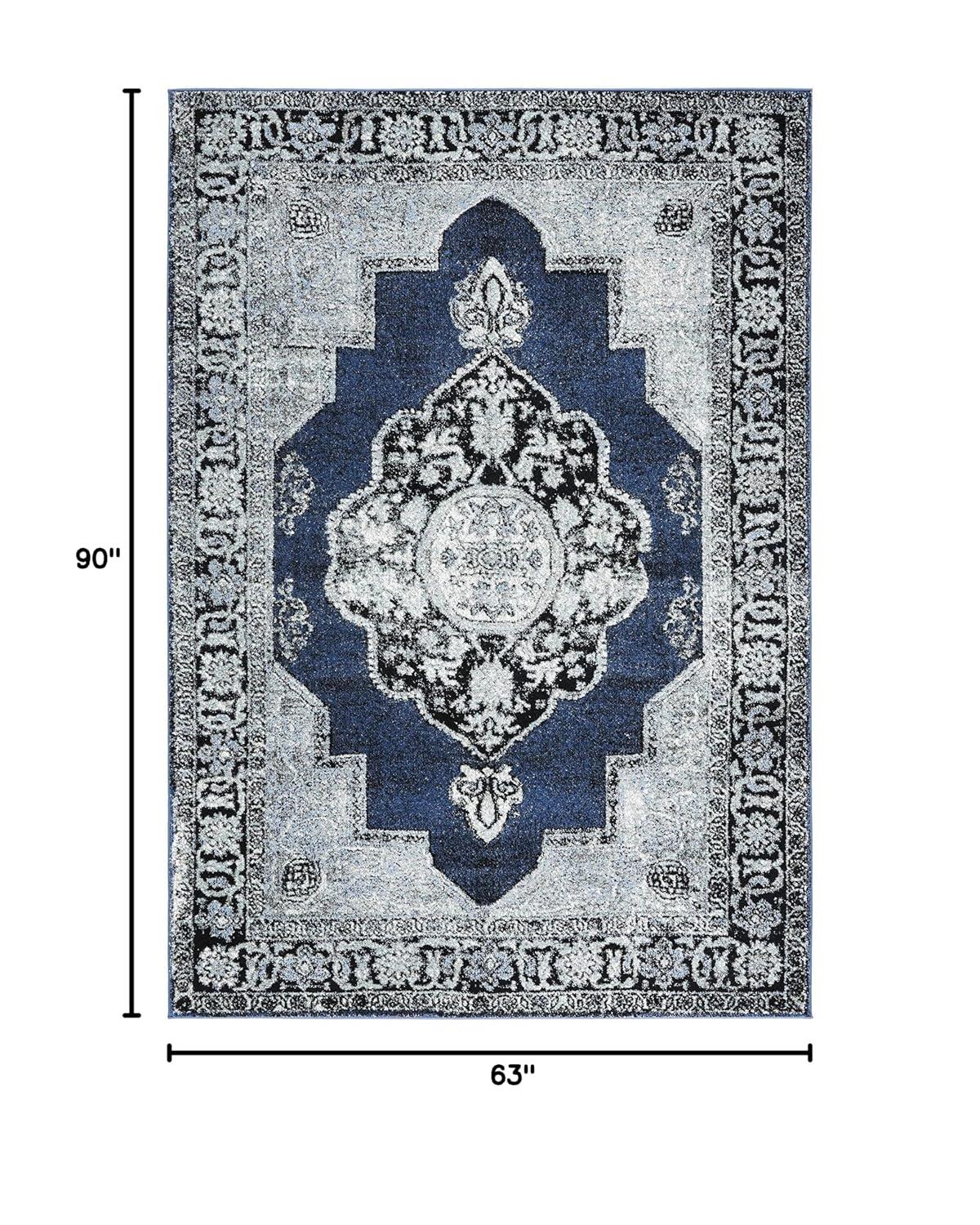 SAFAVIEH Vintage Hamadan Alfombra Oriental Tahnee, Azul/gris, 5'3" x 7'6"