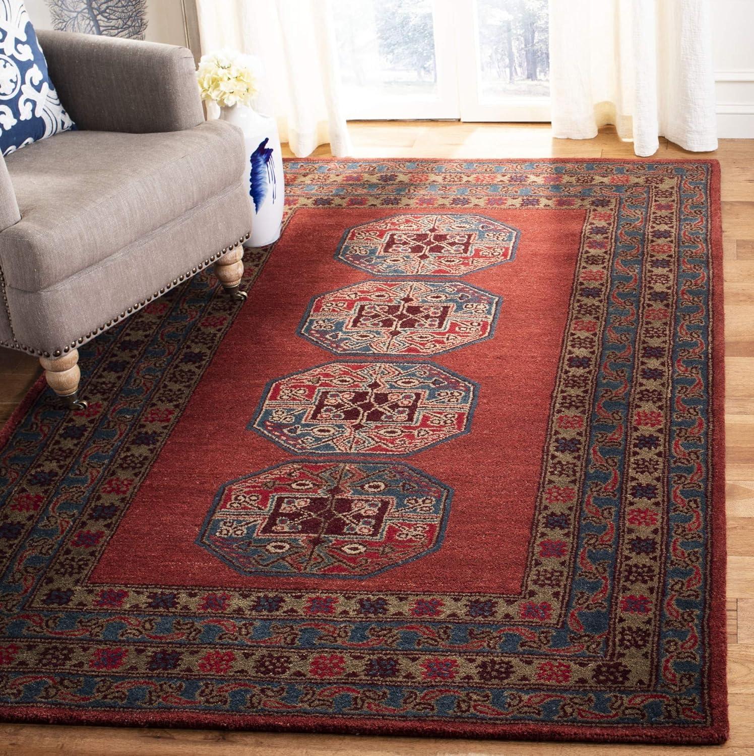 Heritage Red Hand-Tufted Wool 5' x 8' Area Rug